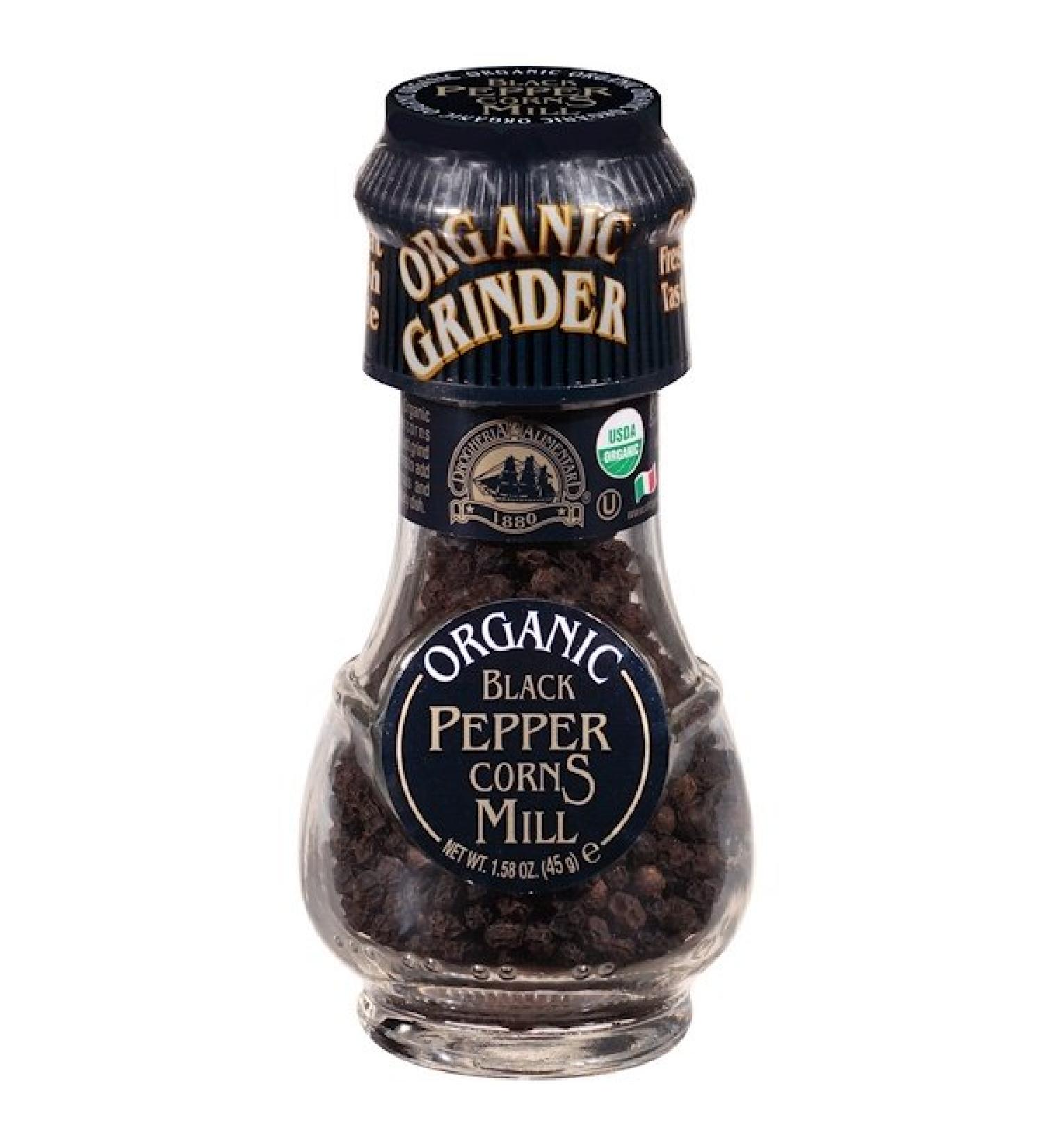 Drogheria & Alimentari Organic Black Pepper Corns Mill 1.58 oz (45 g)