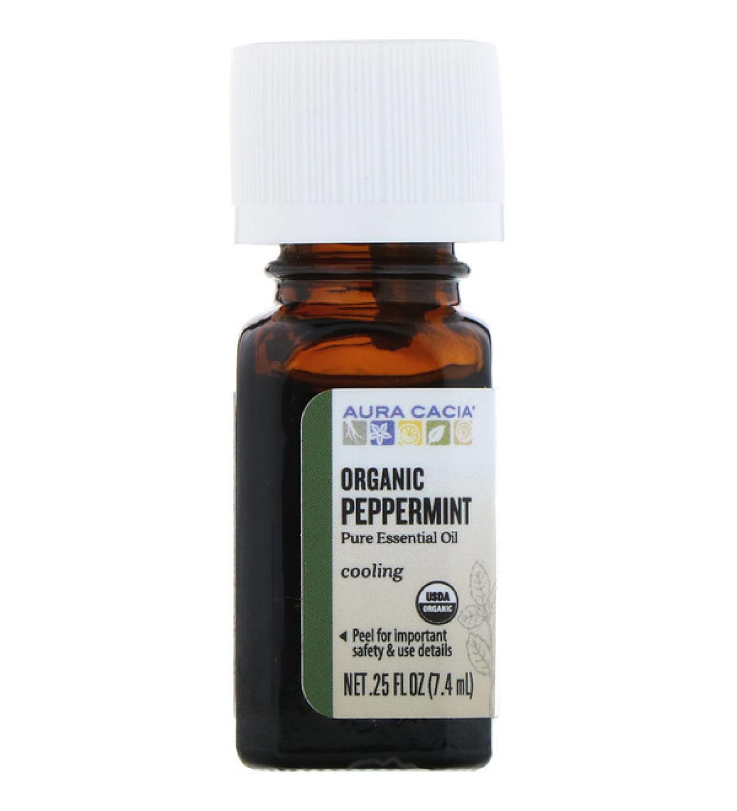 Aura Cacia Organic Peppermint 0.25 fl oz (7.4 ml)