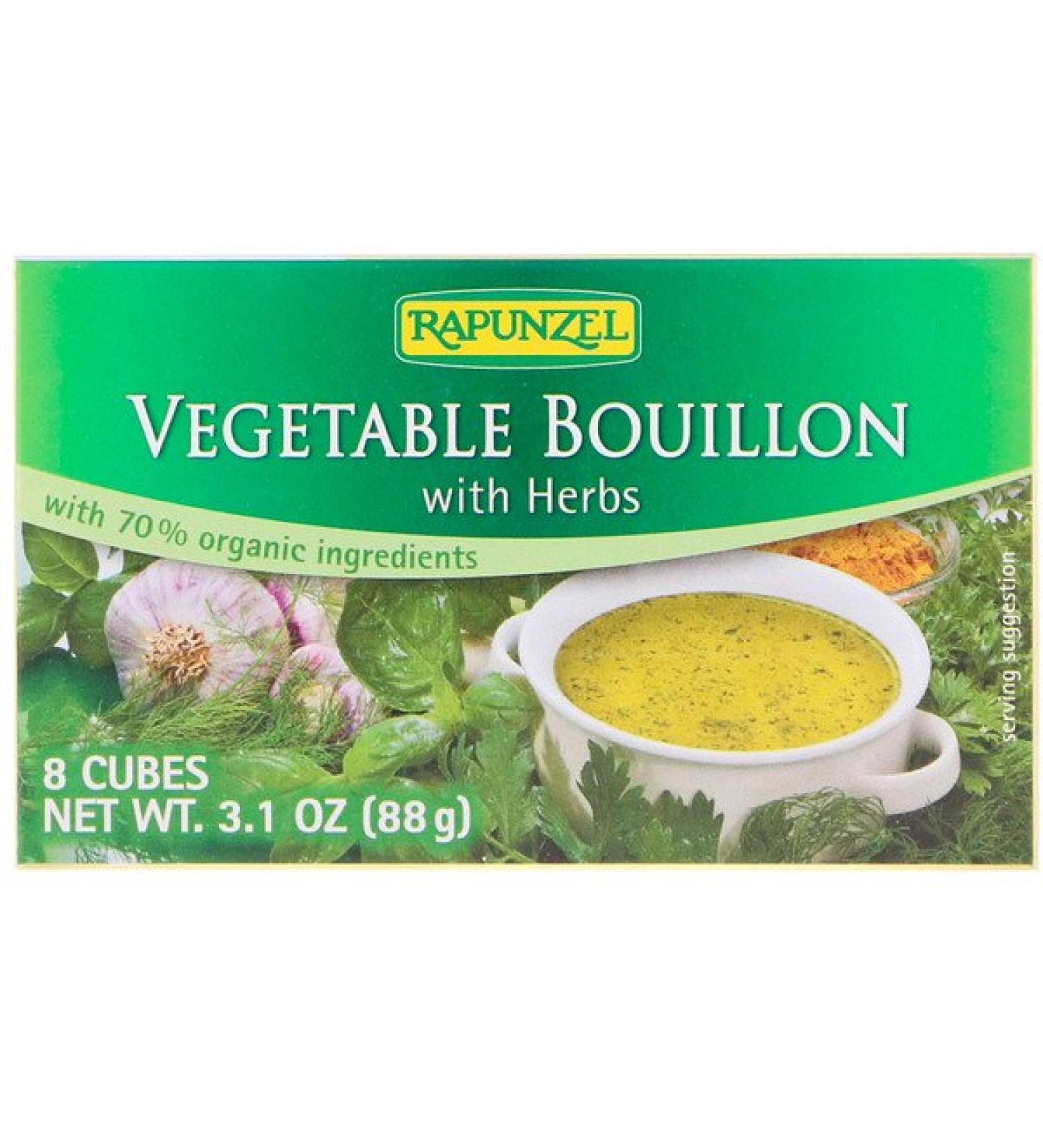 Rapunzel Vegan Vegetable Bouillon with Herbs 8 Cubes 3.1 oz (88 g)