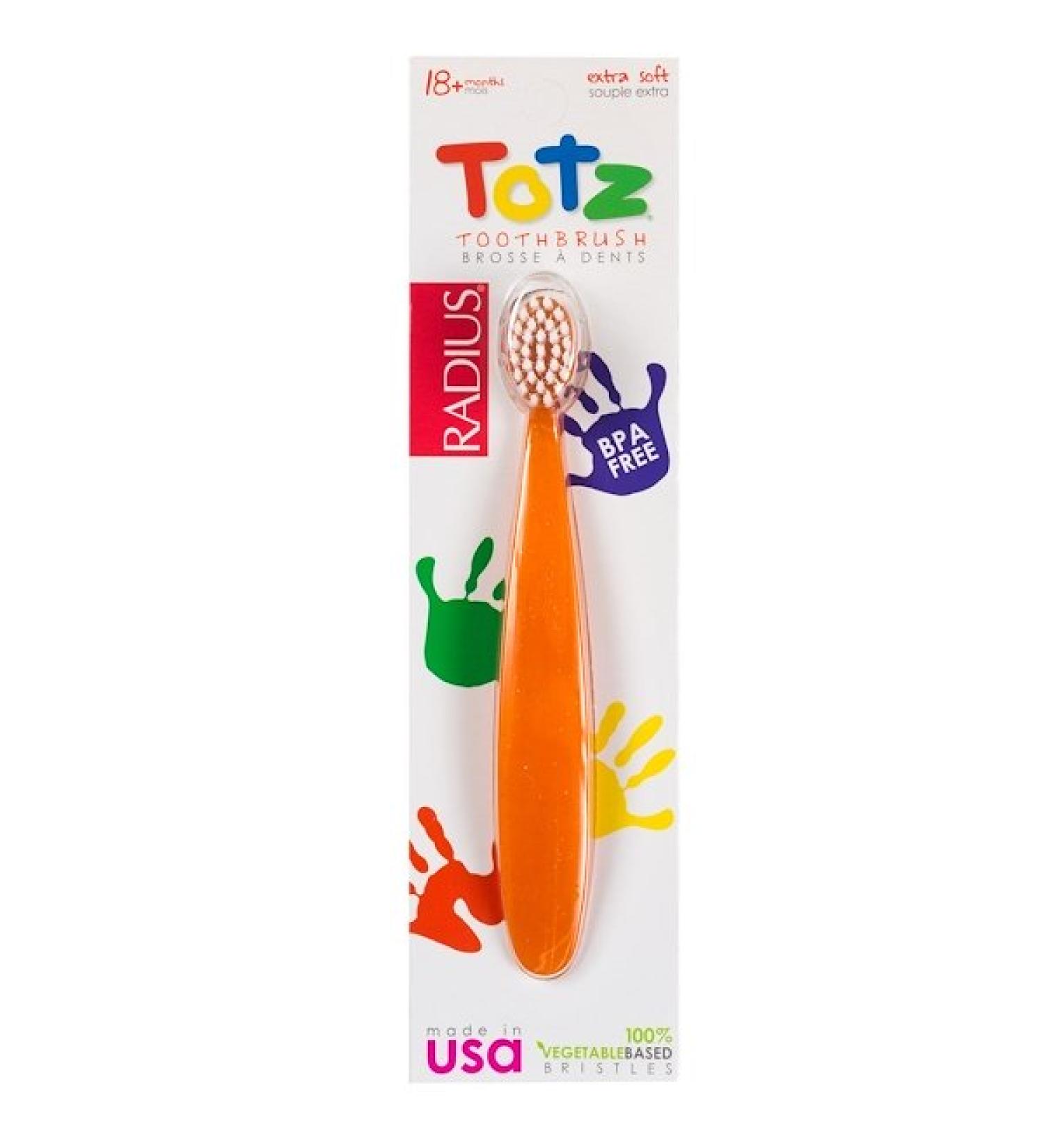 RADIUS Totz Toothbrush 18 + Months Extra Soft Orange Sparkle