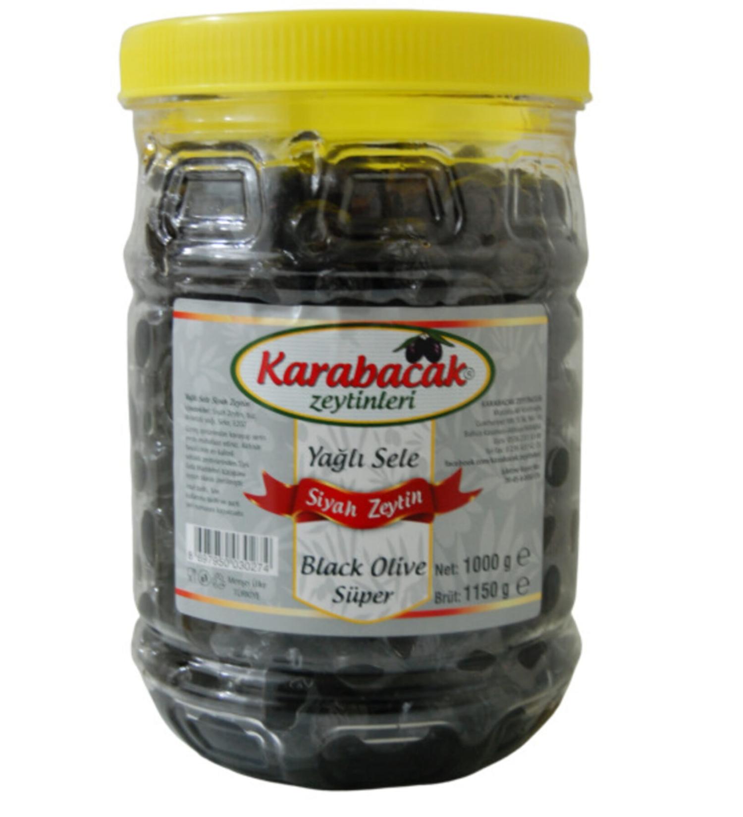 Karabacak Olive Karabacak Black Olive Super Size 1 Kg Pet Jar