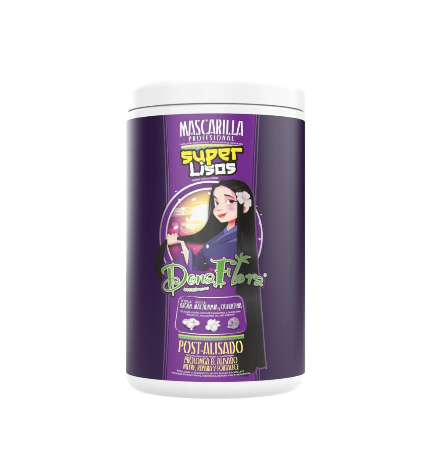 Dona Flora DONA FLORA Super Smooth Hair Mask 1000ml - With argan oil macadamia oil and keratin - Nourishes repairs and strengthens - For silky shiny and smooth hair - Sulfate and paraben free