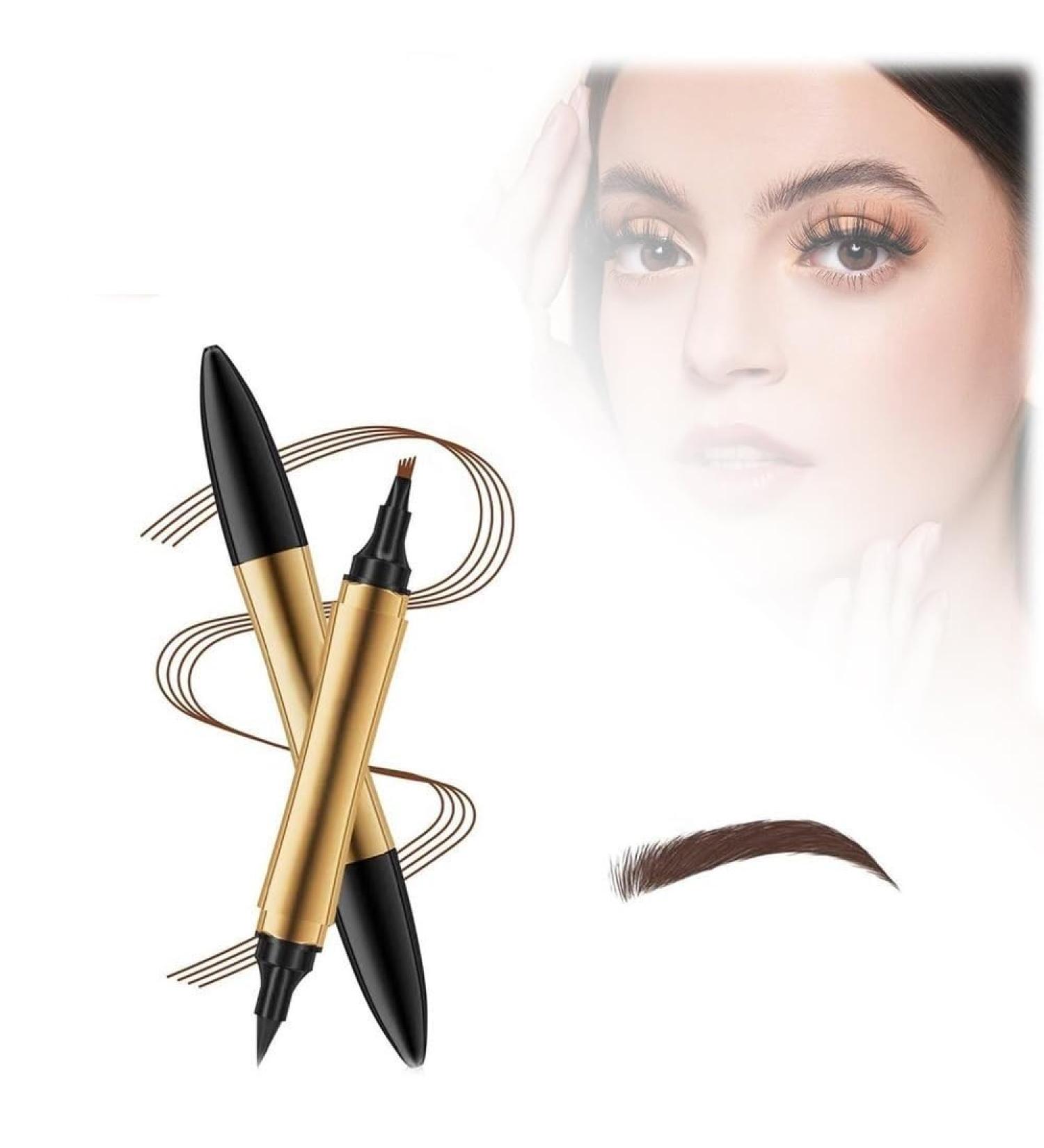 2 in 1 Magic Eyebrow Pencil Eyebrow Contouring Pen 2024 New 3D Waterproof Microblading Eyebrow Pencil Multifunction Double Head Microblading Eyebrow Pencil Waterproof Makeup Tools(Color:02-Dark bro - Buy Online on GoSupps.com