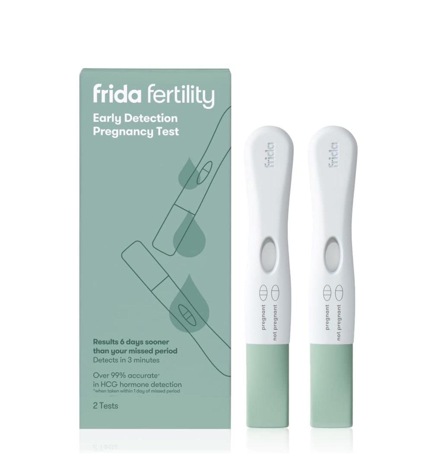 Frida Fertility Early Detection Pregnancy Test - 99.9% Accurate - Results in 3 Minutes - Easy to Use - 2 Tests - Buy Online on GoSupps.com
