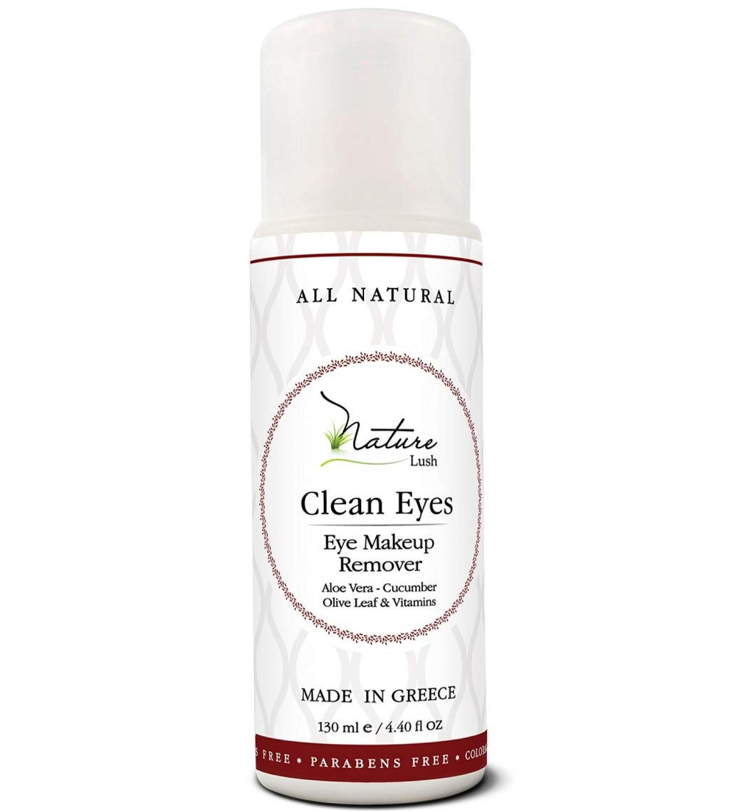Nature Lush Natural Eye & Face Makeup Remover - Oil Free, Non-Irritating Formula - Rich in Vitamins - Chemical-Free - 4.4 oz - Made in Greece - Buy Online on GoSupps.com