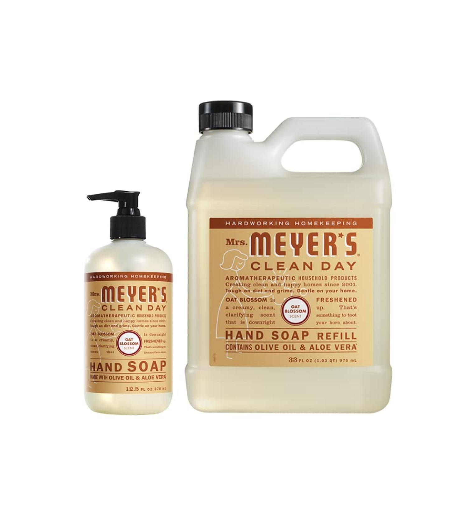 Mrs. Meyer's Hand Soap Variety Set - Oat Blossom Scent - Includes 1 Refill and 1 Hand Soap - Buy Online on GoSupps.com