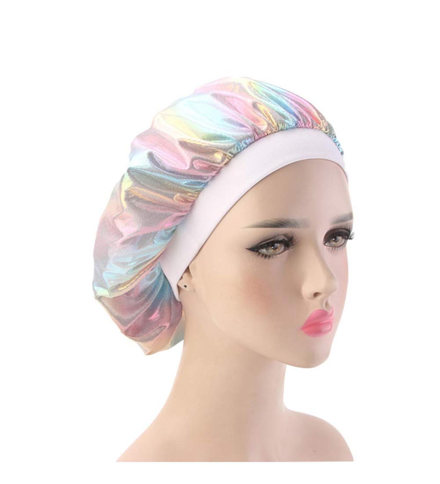 Women's Pink Nightcap Sleep Hat for Curly Natural Hair | Elastic Band Bonnet for Hair Loss - Mossty - Buy Online on GoSupps.com