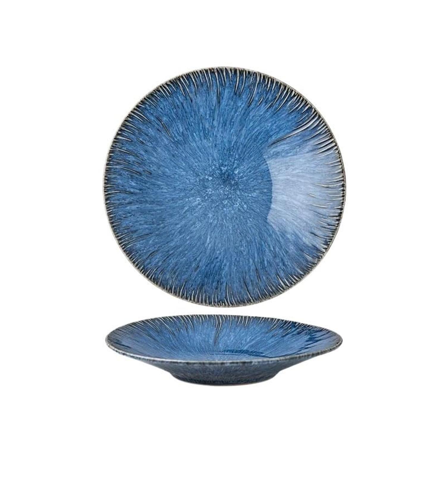 Dessert Dishes Ceramic Plates Nordic Blue Ceramic Dinner Plate Restaurant Pasta Steak Plates Home Fruit Salad Bowl Cake Dessert Plates Kitchen Utensils Salad Plates(A 9.5inch) (B 11inch One Size) - Buy Online on GoSupps.com