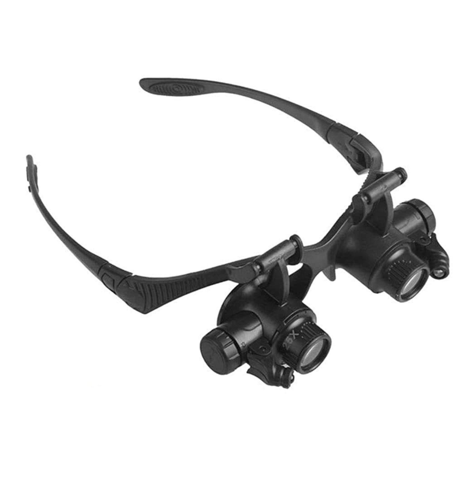 Headband Magnifier 10X 15X 20X 25X LED Head Magnifier Light Glasses Watchmaker Jewelry Optical Lens Glass Loupe Magnifying Glass - Buy Online on GoSupps.com