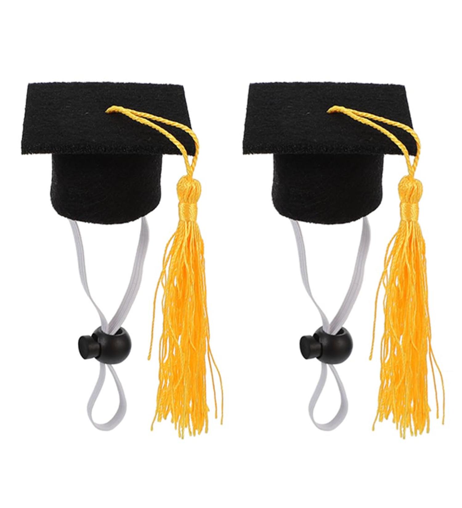 Beavorty Elastic Doctor Cap & Graduation Cap Set for Dogs Perfect Pet Cosplay Hats 5.5x3.5cm Yellow | Shop Internationally - Buy Online on GoSupps.com
