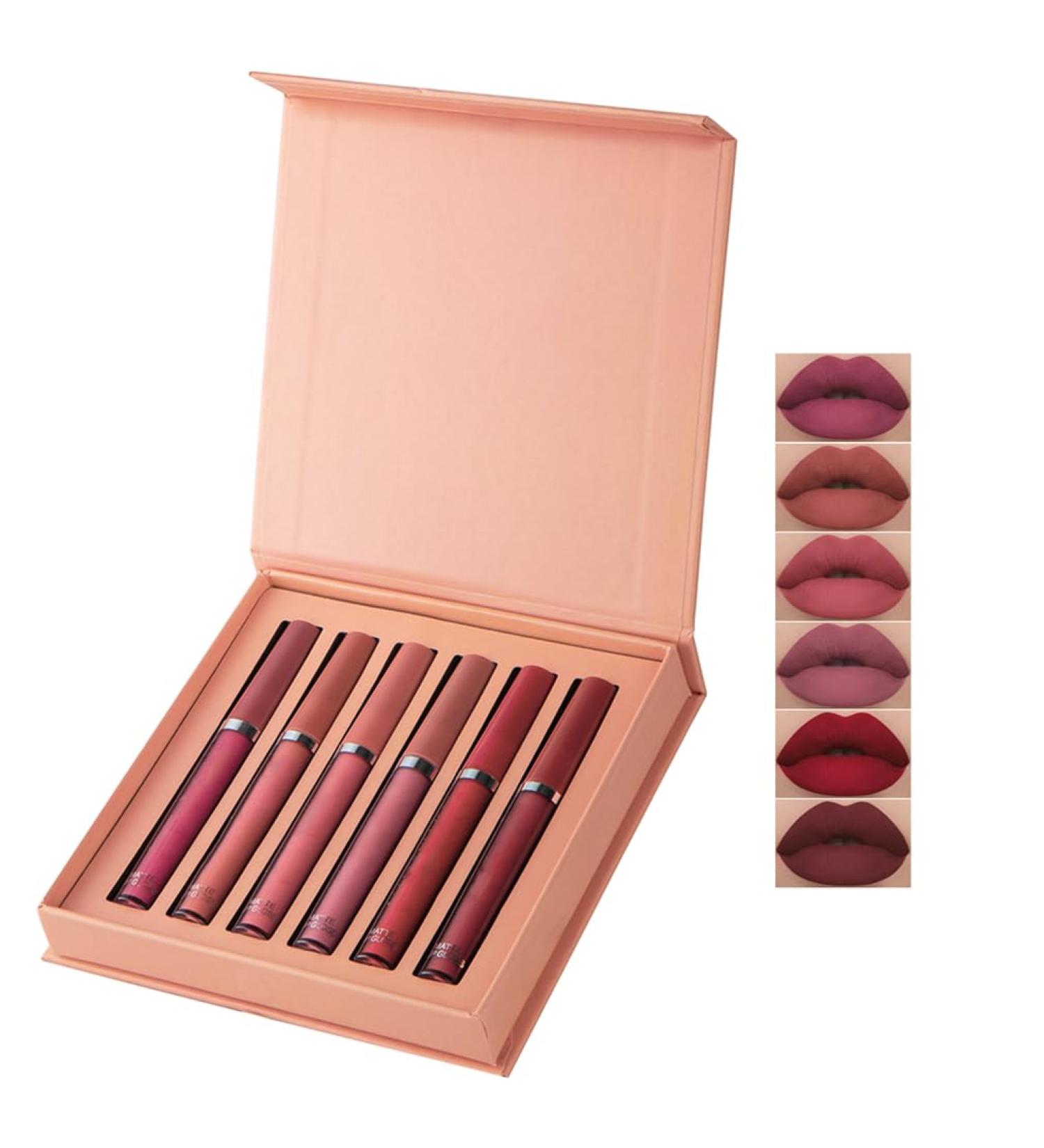 HADAVAKA Waterproof Velvet Matte Lipstick Set 6 Color Long Lasting Glaze NonFading - Buy Online on GoSupps.com