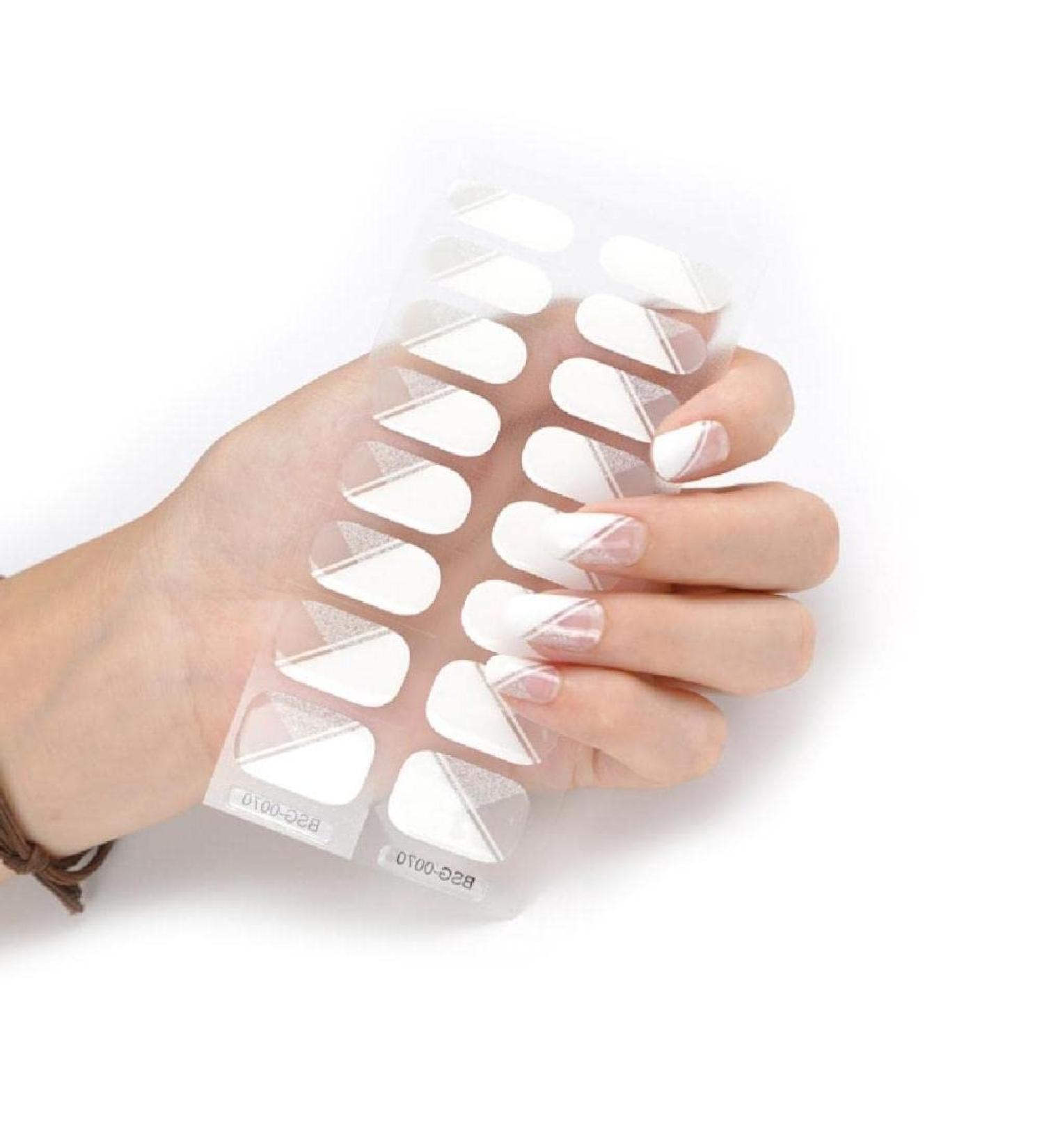 Semi-cured Gel Nail Sticker UV/LED Lamp Required Gel Nail Polish Wrap Fashion Design Gel Nail Art Stickers for Women Winter Autumn 0070 - Buy Online on GoSupps.com