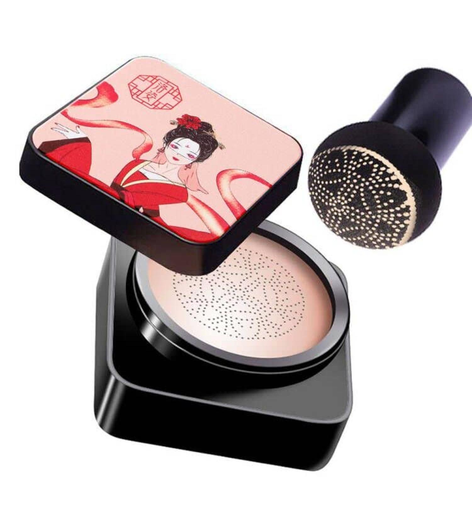 Mushroom Head Air Cushion CC Cream Foundation - Moisturizing BB Makeup for Women (Medium Wheat) with Sponges | International Shipping Available - Buy Online on GoSupps.com