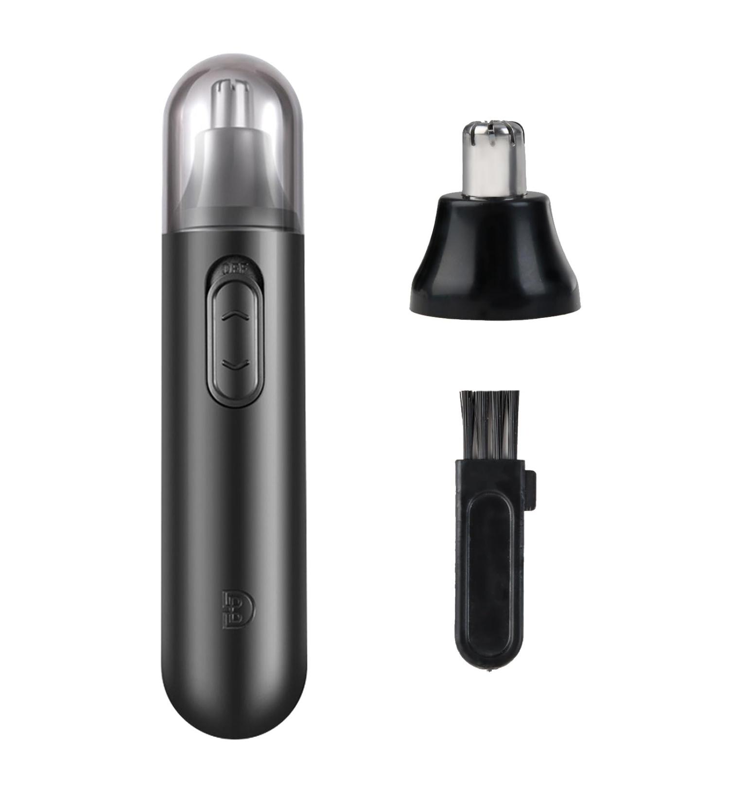 Nose Hair Trimmer Eyebrow Ear Hair Trimmer for Men Women Professional Painless Battery-Operated Facial Hair Trimmer with Dual Edge Spinning Blades Waterproof Easy to Clean Quiet Operation - Black - Buy Online on GoSupps.com