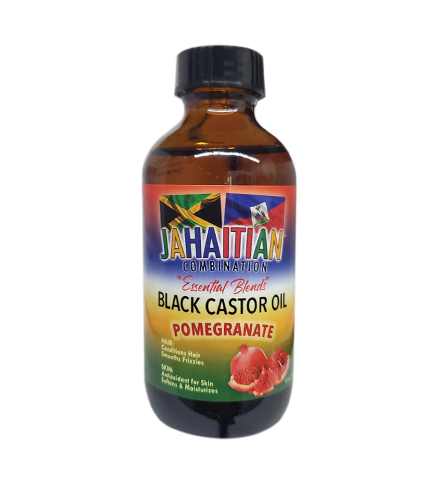 Jahaitian Combination Jamaican Haitian Black Castor Oil (Pomegranate) 4 oz.