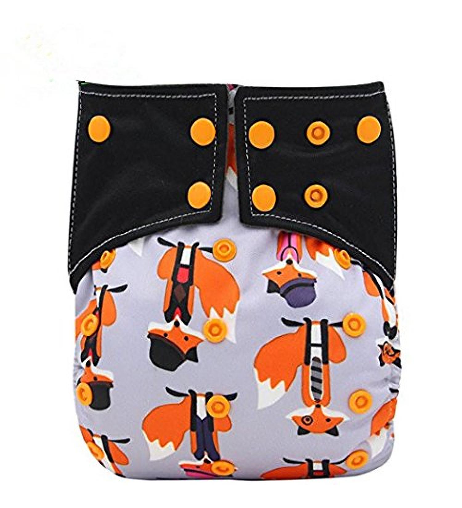 AIO Reusable Washable Cloth Diaper Nappy Charcoal Bamboo Insert Overnight (A14) Purple
