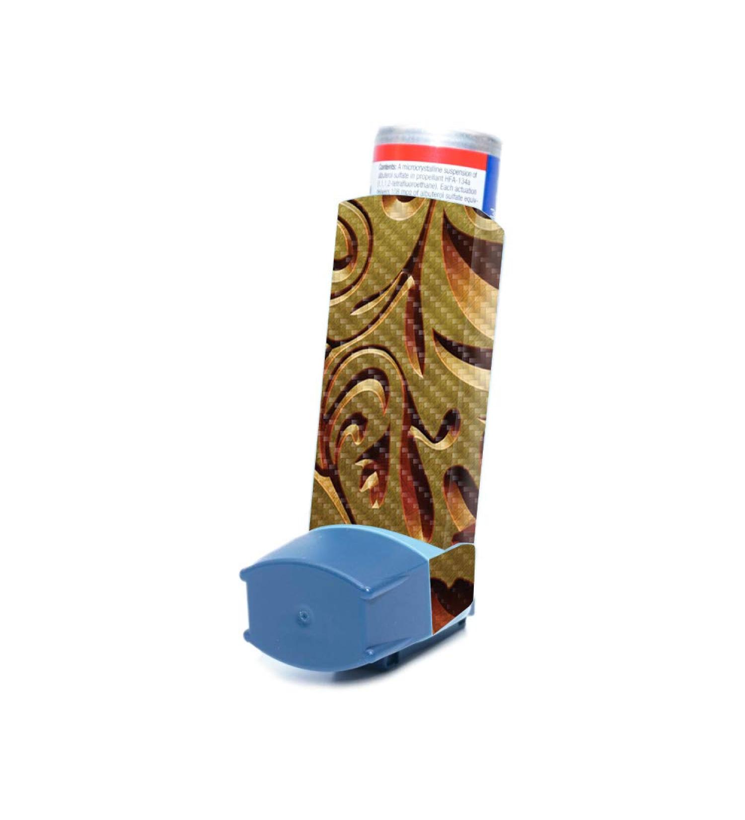 MightySkins Ventolin HFA Asthma Inhaler Carbon Fiber Skin - Mosaic Gold | Textured Finish, Protective & Easy-to-Apply | Made in USA - Buy Online on GoSupps.com