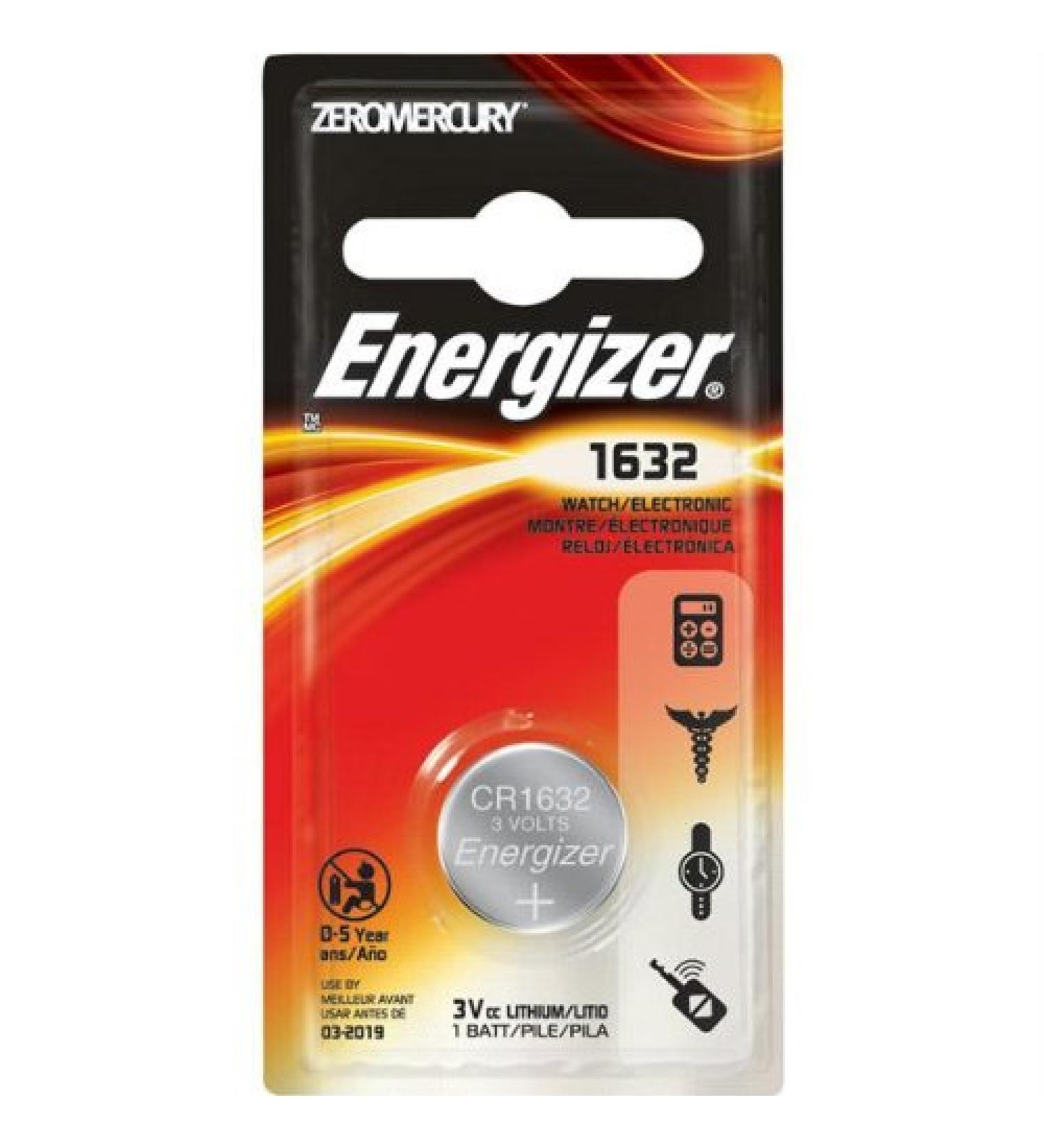 Energizer Watch Battery 3V 1632 1 Count