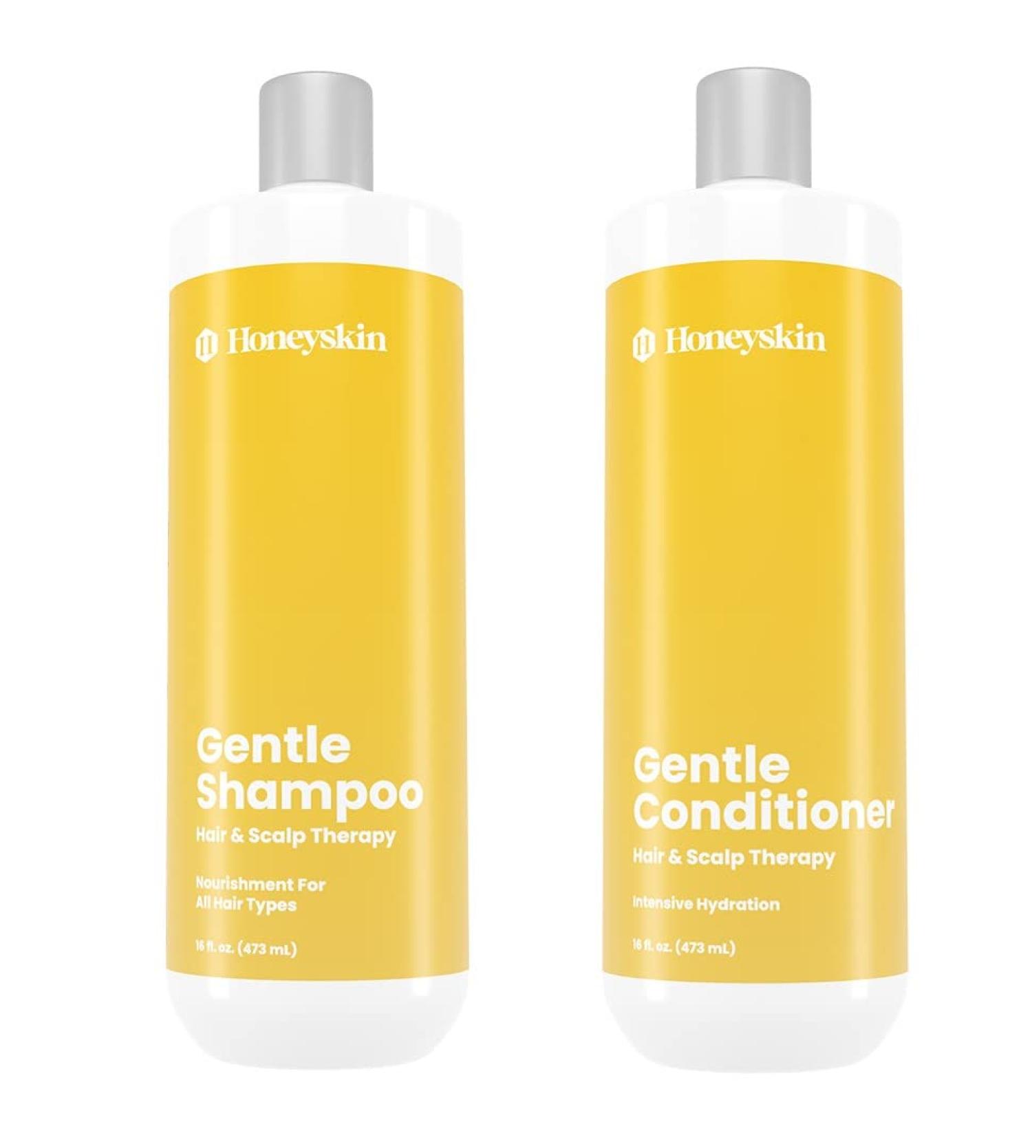 Honeyskin Hair Growth Shampoo & Conditioner Set - Coconut Oil, Manuka Honey & Aloe Vera - Sulfate Free - For Dry & Sensitive Scalp - Color Treated Hair - 16oz (Pack of 2) - Buy Online on GoSupps.com