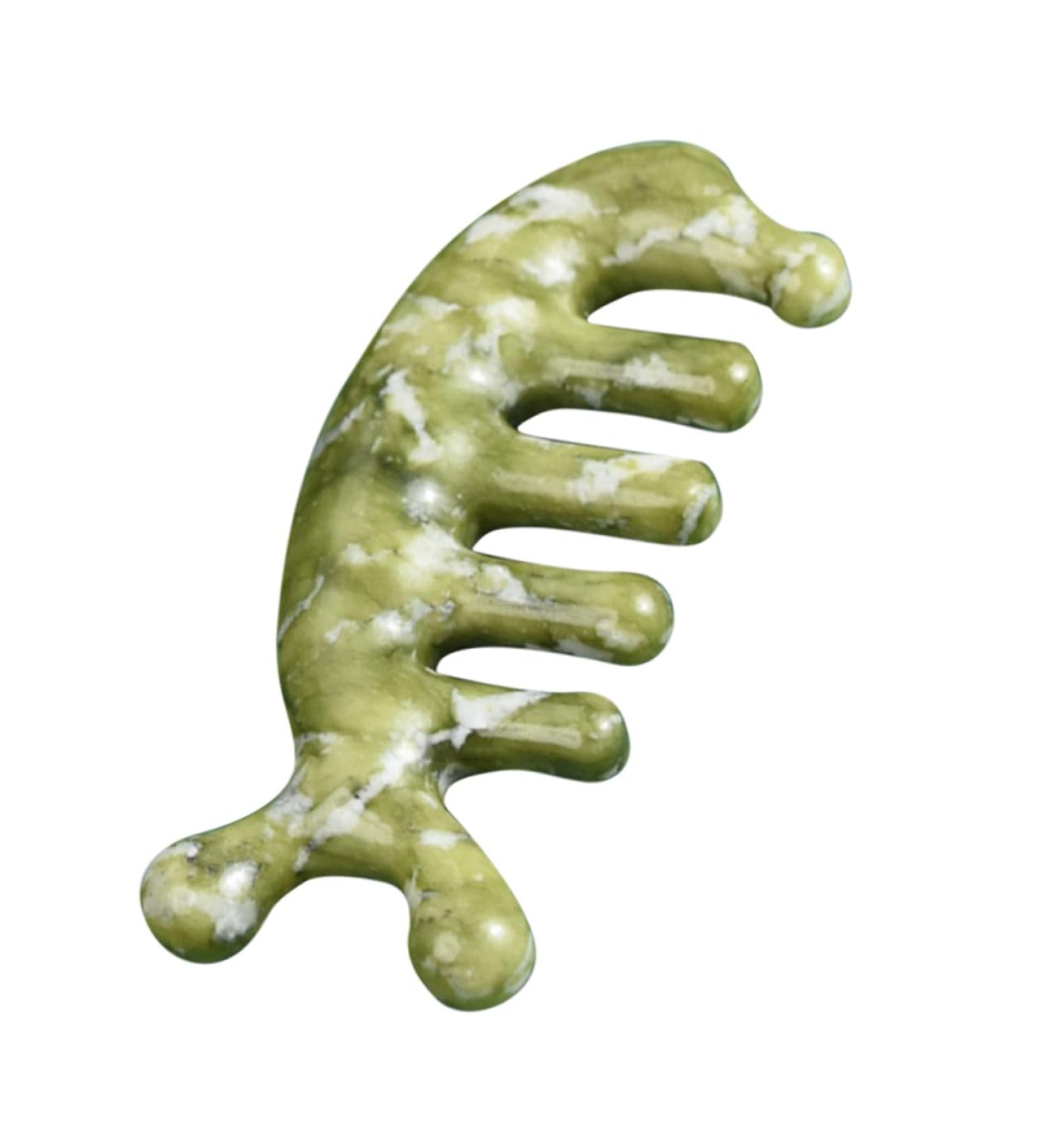 Magiclulu Jade Massage Comb - Scalp & Body Massager Tool | Natural Jade Handicrafts | 11.50x4.50cm Green - Buy Online on GoSupps.com