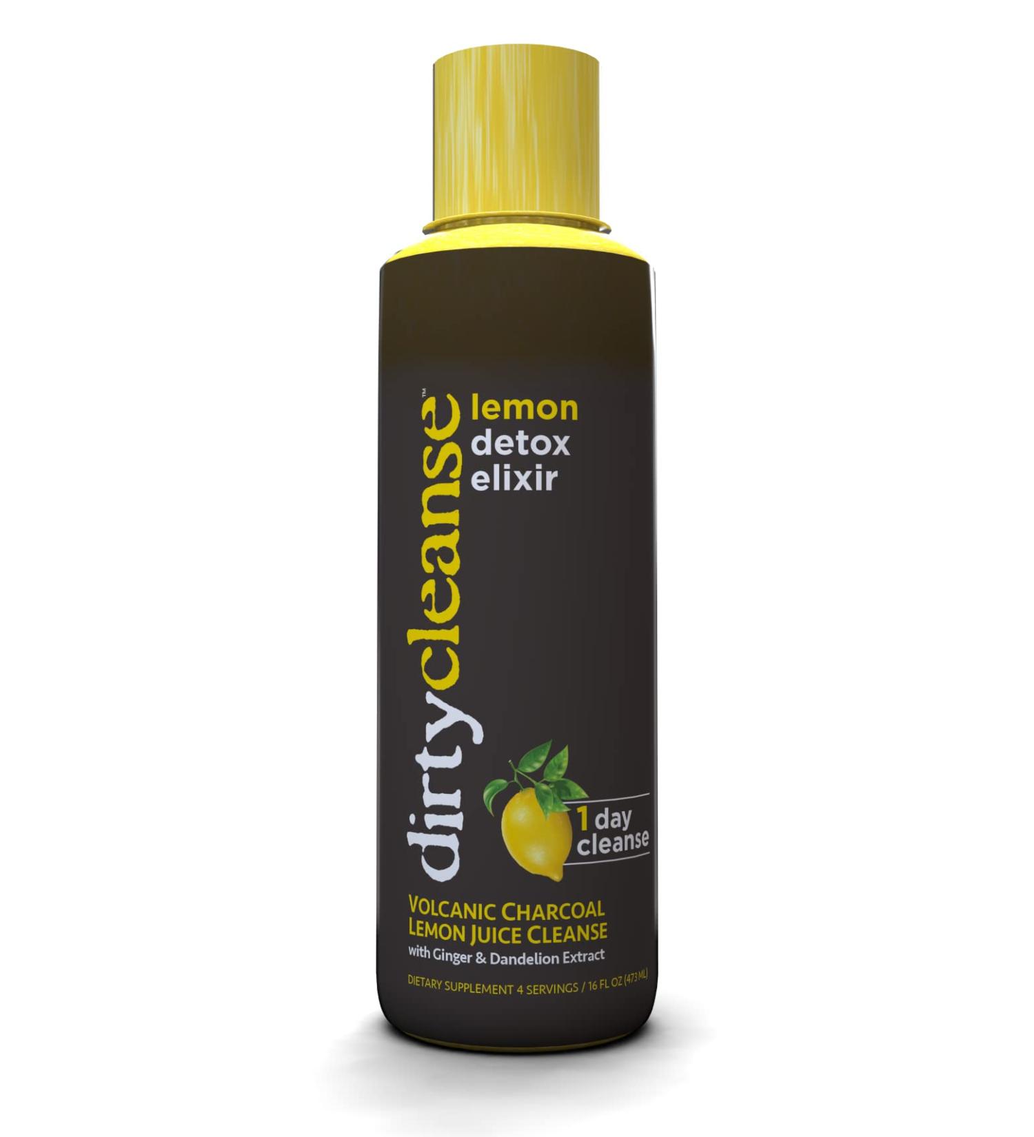 Dirty Cleanse Lemon Detox with Volcanic Charcoal, Ginger & Dandelion Extract - 4 Servings - Buy Online on GoSupps.com
