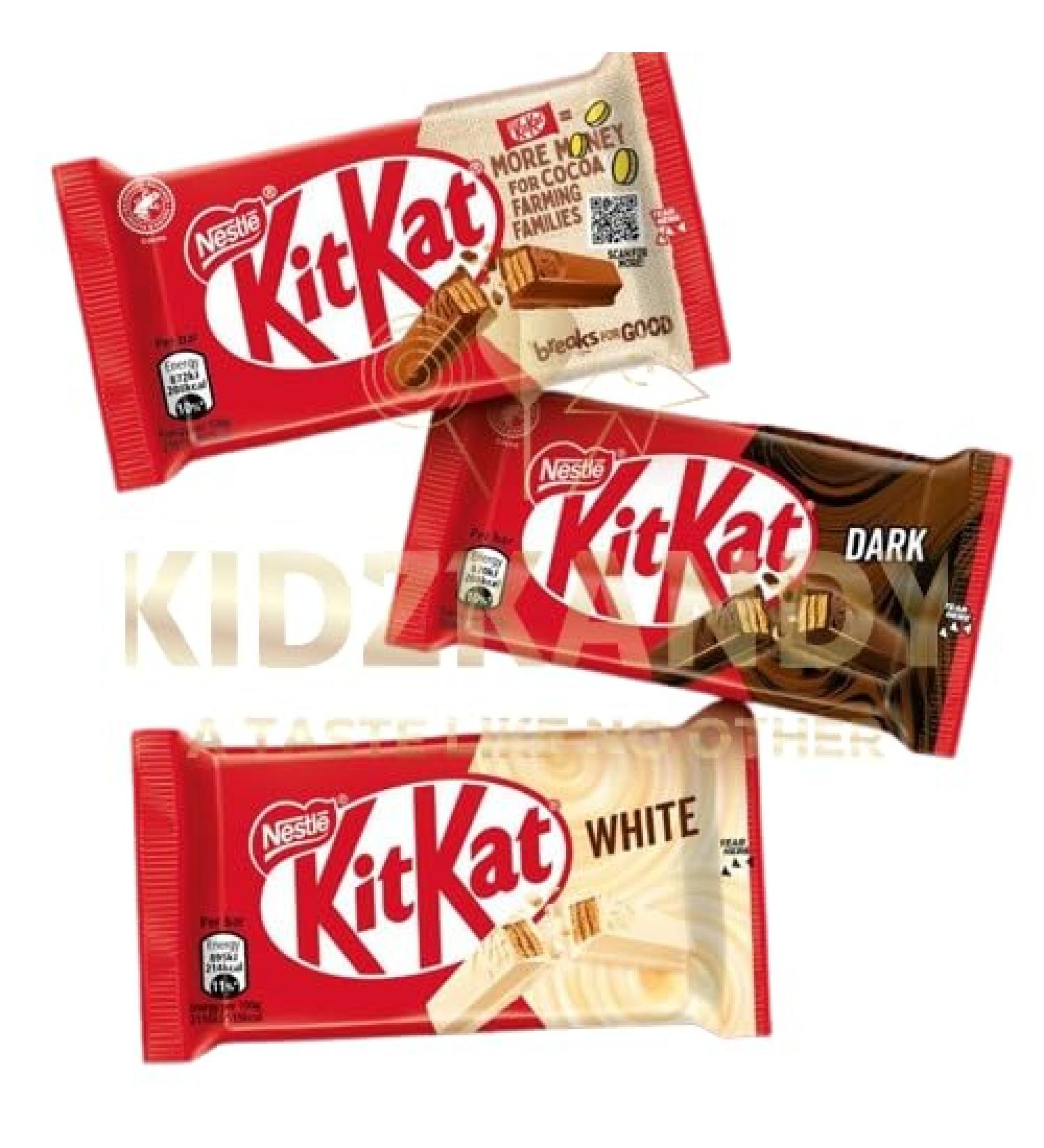 Pack of 12 x 41.5g Finger Chocolate Bars (Milk White Dark) - Buy Online on GoSupps.com