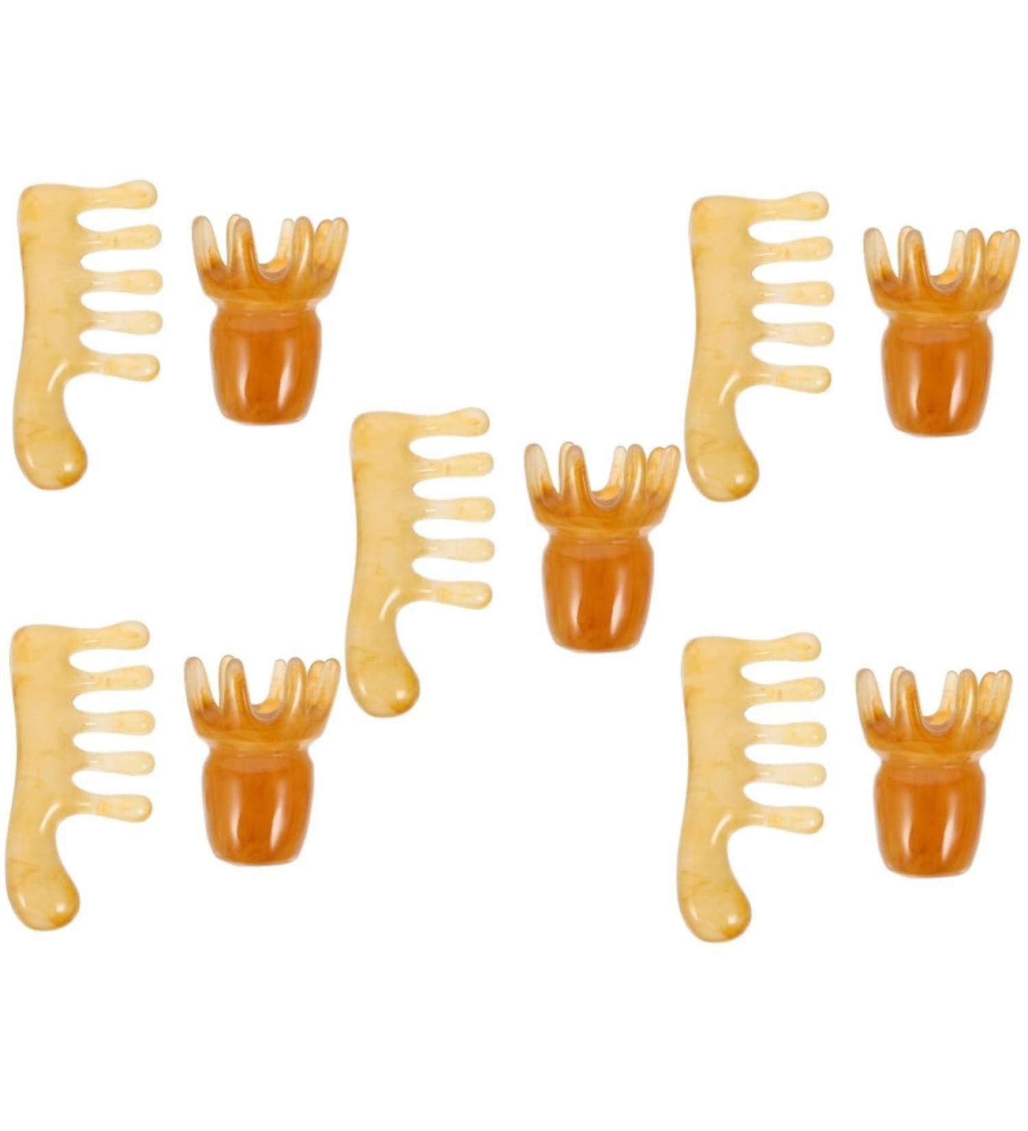 FRCOLOR 10 STK Jade Massage Comb - Manual Scalp Massager & Gua Sha Hair Care Tool for Head & Face - International Shipping Available - Buy Online on GoSupps.com