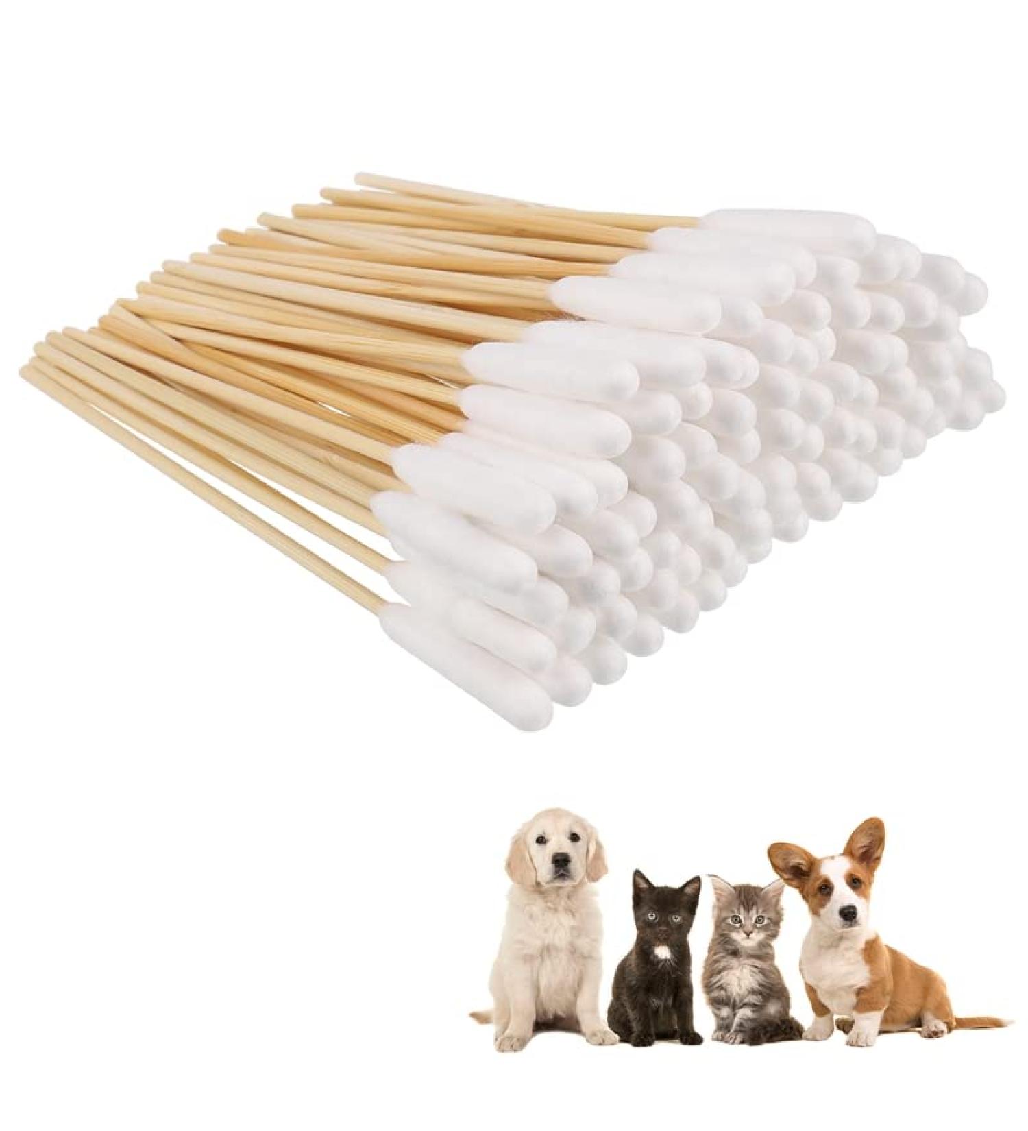 100pcs Fashiontide Dog Ear Cleaning Swabs | Pet Ear Cleaner Cotton Sticks for Dogs & Cats - Buy Online on GoSupps.com