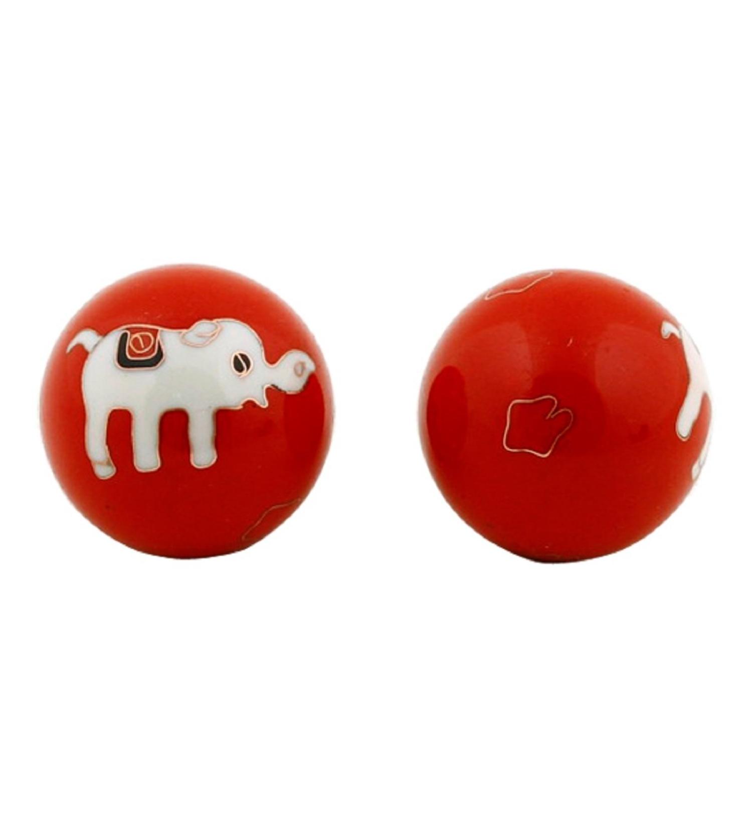Buy Qi Gong Balls - Elephants Design - White on Red - International Shipping Available - Buy Online on GoSupps.com