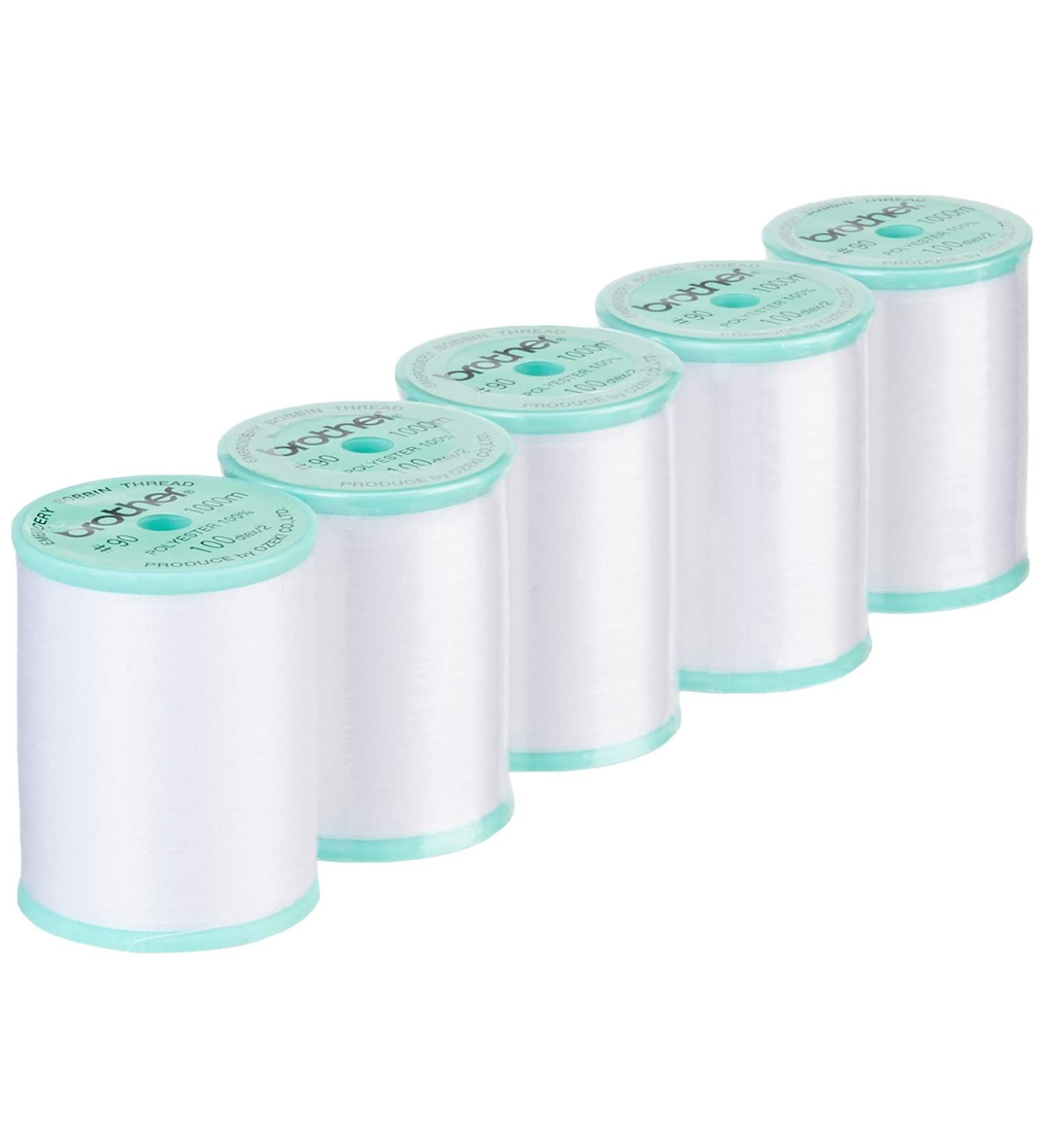 Brother 5 Pack EBTPE 90-Weight White Embroidery Thread - High-Quality Threads for Embroidery Projects - Buy Online on GoSupps.com