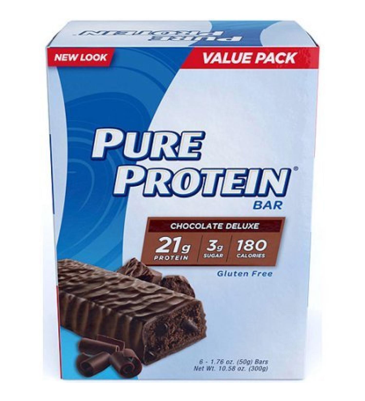 Buy Pure Protein Chocolate Deluxe Bars - 6 Pack | High-Protein Snack for Healthy Living - International Shipping Available - Buy Online on GoSupps.com