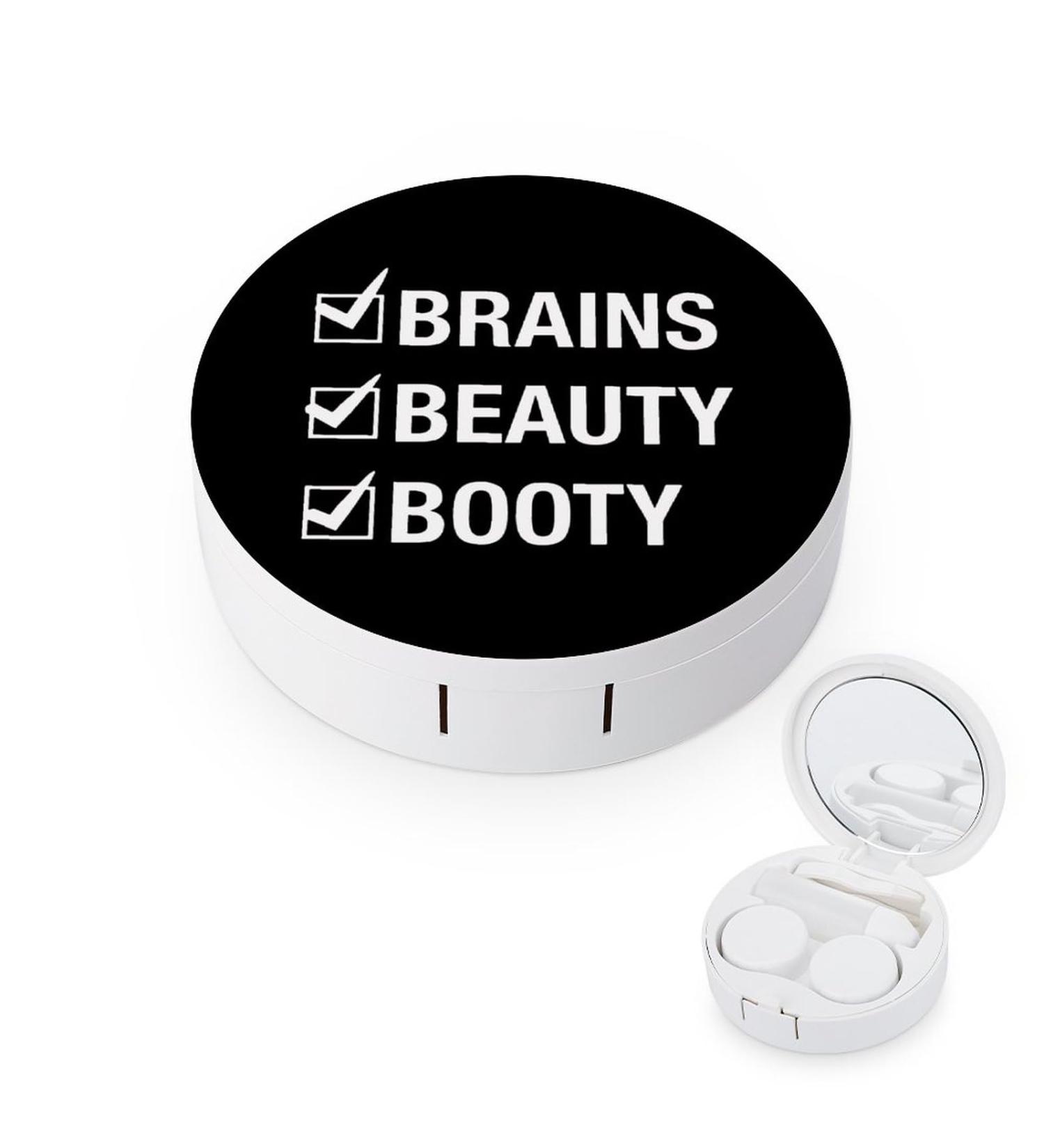 Beauty Brains and Booty Portable Contact Lens Case with Mirror - Travel-Friendly Lens Box - Buy Online on GoSupps.com