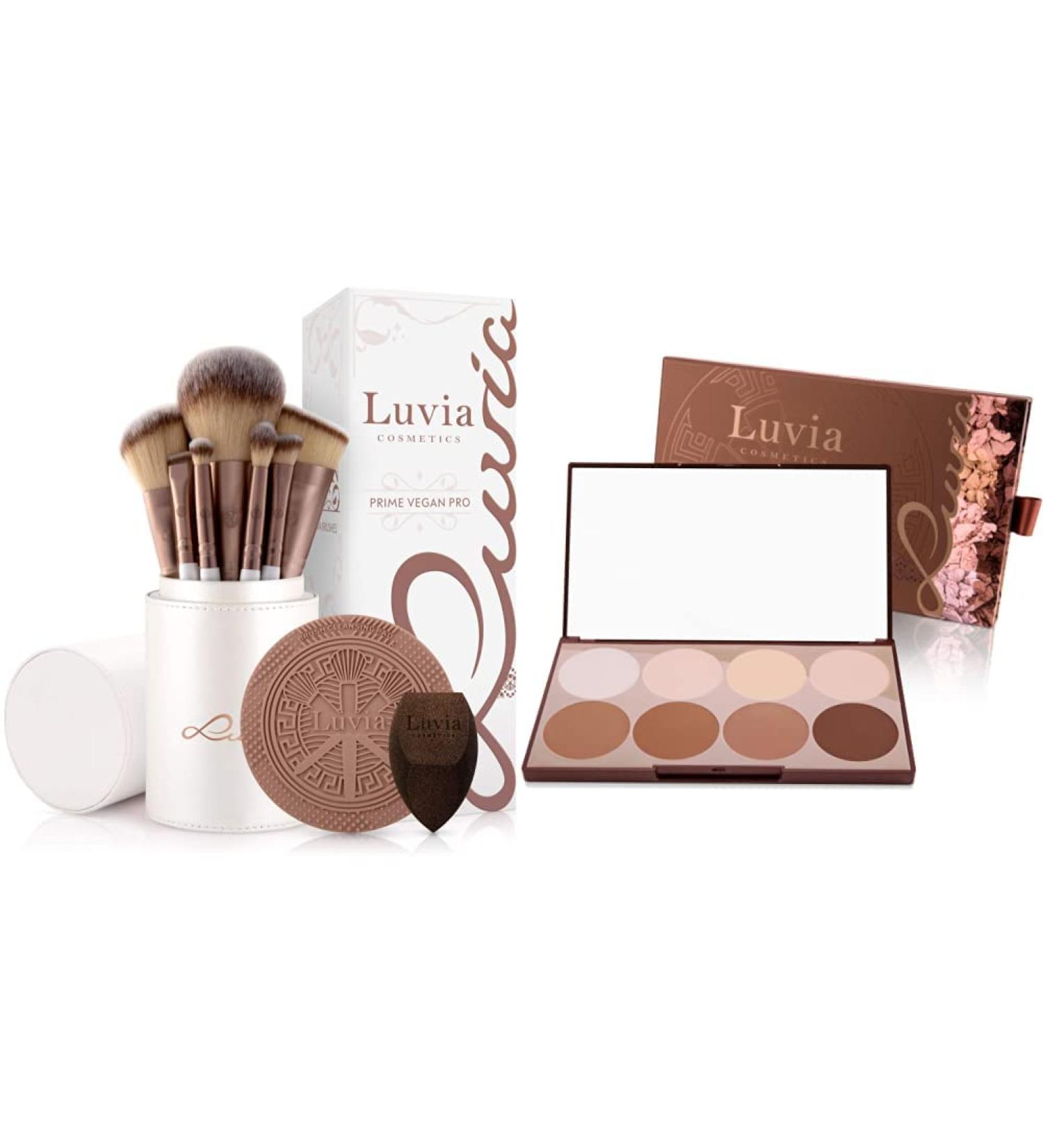 Shop Luvia Vegan Make-Up Brush Set & Contouring Palette Bundle - Perfect for All Skin Types - Buy Online on GoSupps.com
