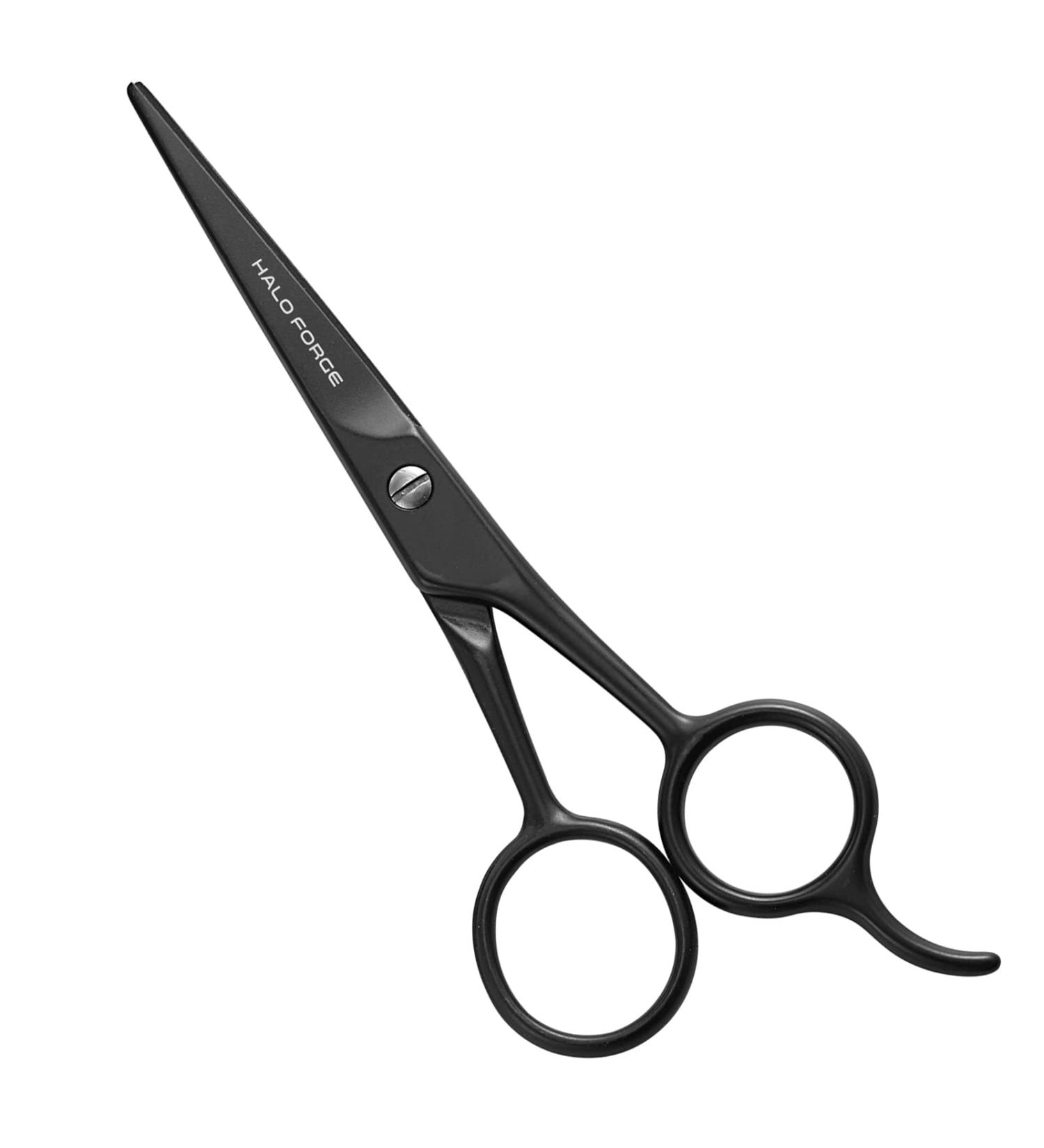Halo Forge Professional Mustache & Beard Scissors - 5.5 Inch Small Sharp Stainless Steel Shears for Men - Precision Trimming Facial Hair, Eyebrow - Black - Buy Online on GoSupps.com