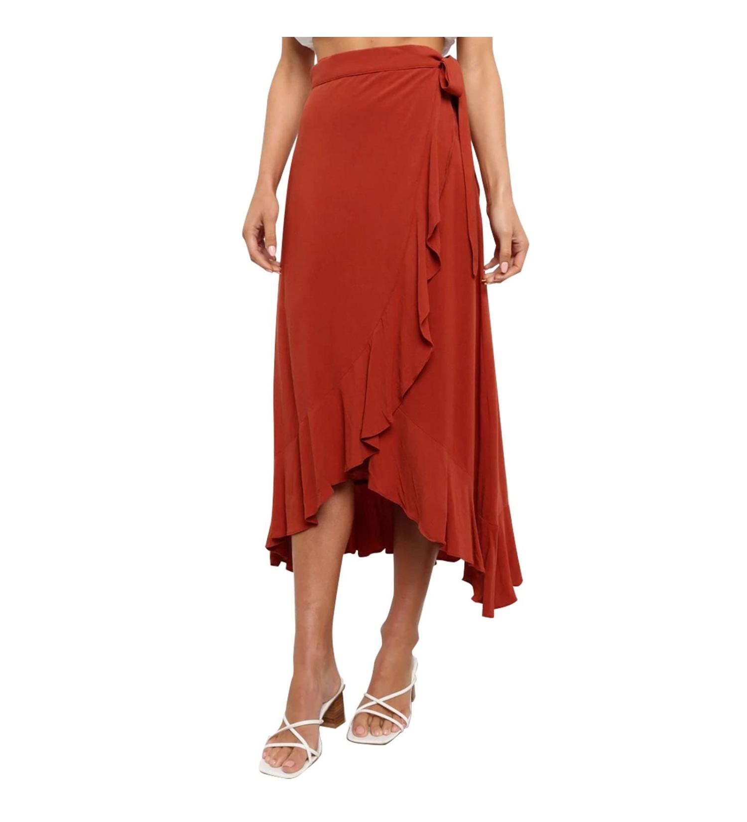 Elegant Floral Ruffle Chiffon Maxi Skirt for Women - Summer Mini Petticoat & Neckholder Styles - Buy Online on GoSupps.com