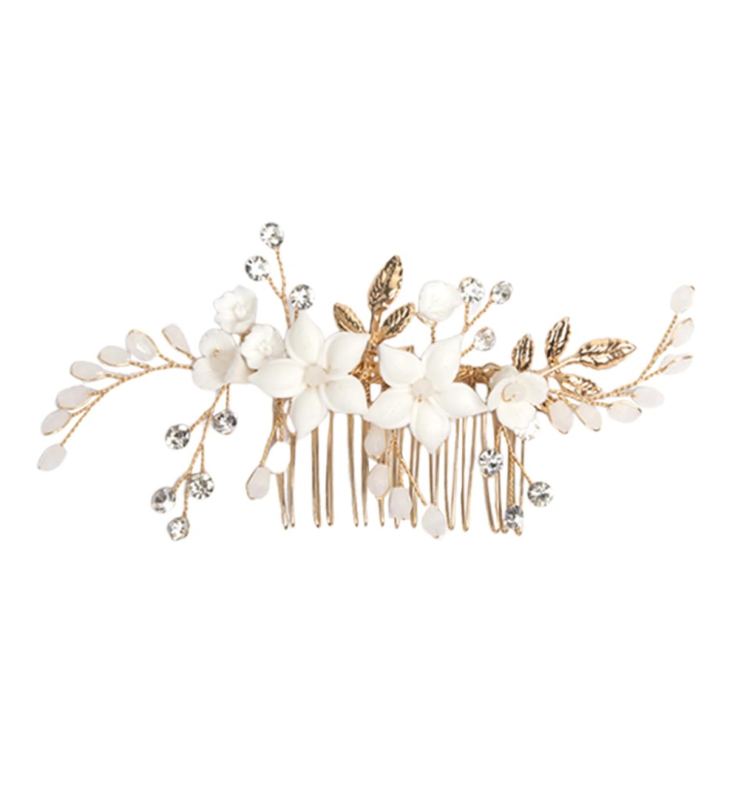 Didiseaon Bridal Headwear Flower Hair Comb Hair Side Comb for Women Comb Clips for Hair Decorative Hair Combs Side Comb for Hair Bride Headpiece Bridal Hair Accessory Bridal Hair Clips - Buy Online on GoSupps.com