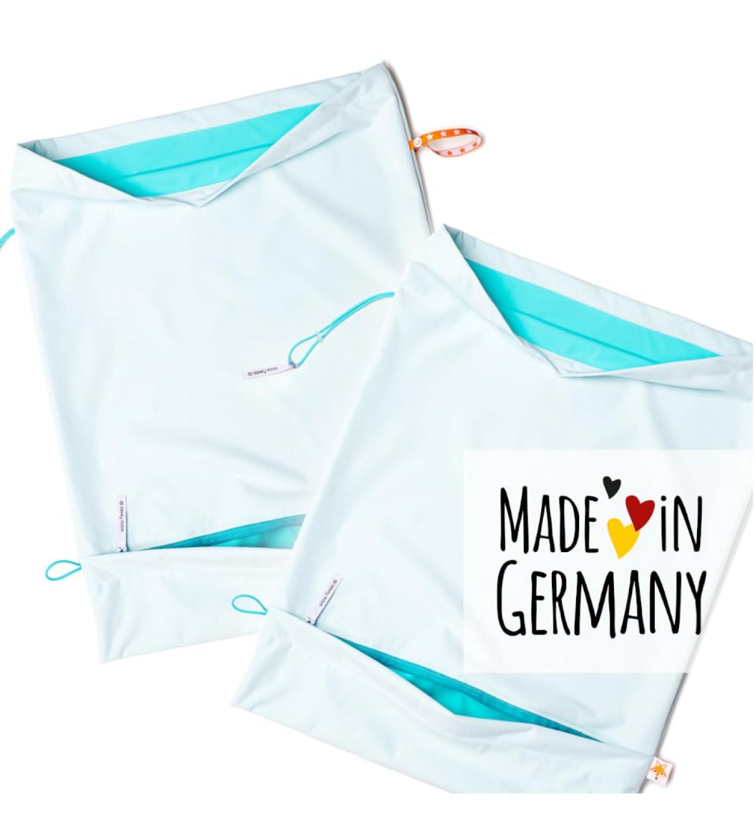 Foxy Baby Wash Bag - Self-Draining Diaper Bag with Leak Protection | XL Wetbag Pack of 2 (Apple Blue & Sea Green) - Ideal for Traveling & Eco-Friendly Parenting - Buy Online on GoSupps.com