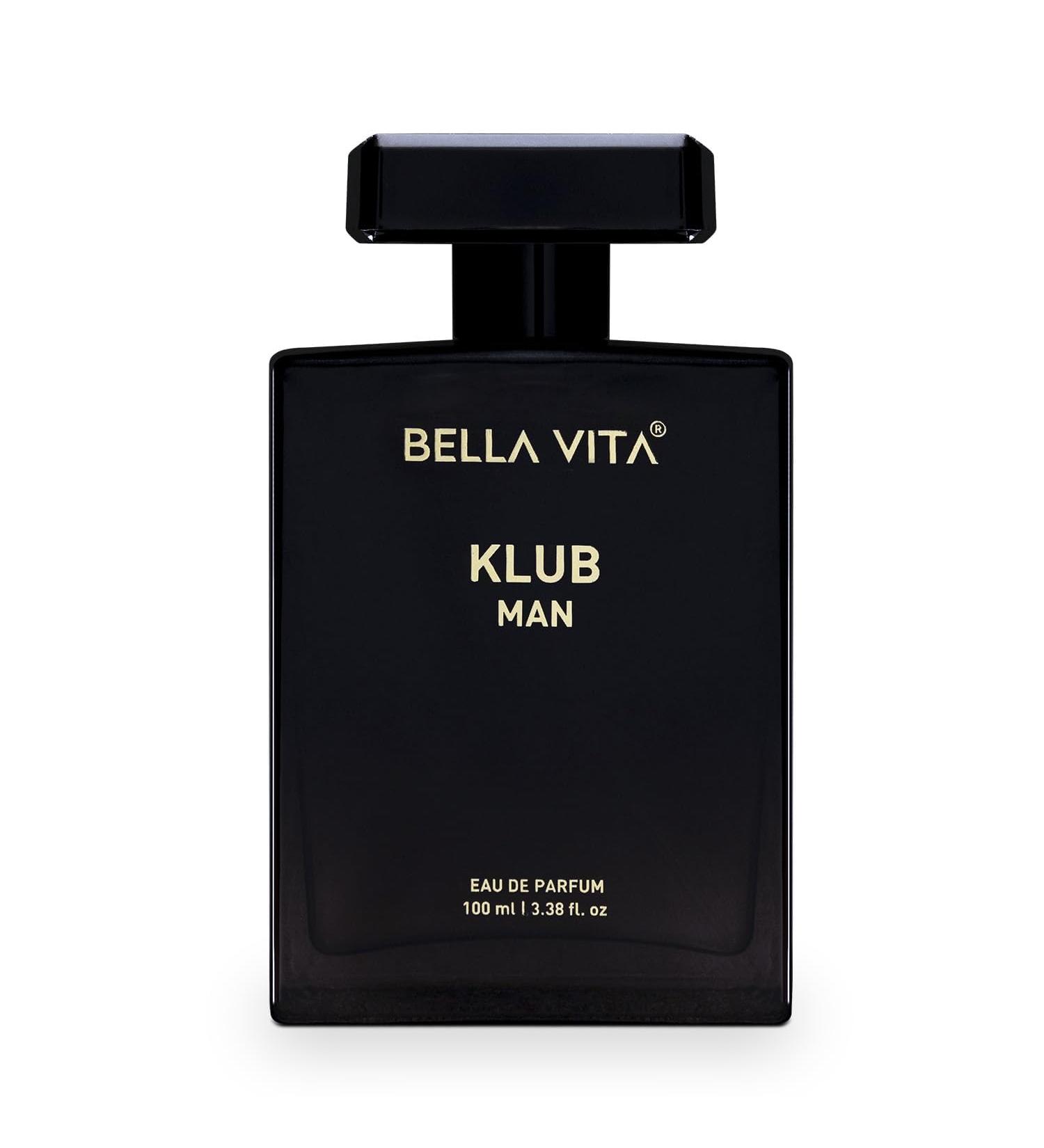 B_ella_Vita Luxury KLUB Man Eau De Parfum Perfume with Lemon Rose Patchouli Vanilla|Premium Long Lasting Citrusy Aromatic Fragrance for Men 100 ML - Buy Online on GoSupps.com