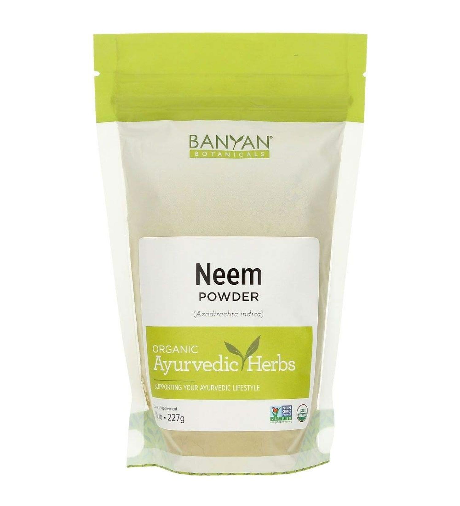 Organic Neem Powder - Ayurvedic Herb for Healthy Skin & Blood - 1/2 lb - Non-GMO Vegan - Buy Online on GoSupps.com