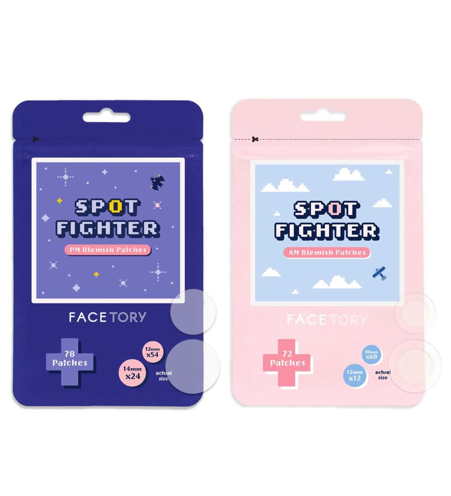 FaceTory Spot Fighter Acne Blemish Patches (150 Count) | Hydrocolloid Day & Night Patches for Acne Spot Treatment - 2 Sizes | AM & PM Assortment - Buy Online on GoSupps.com