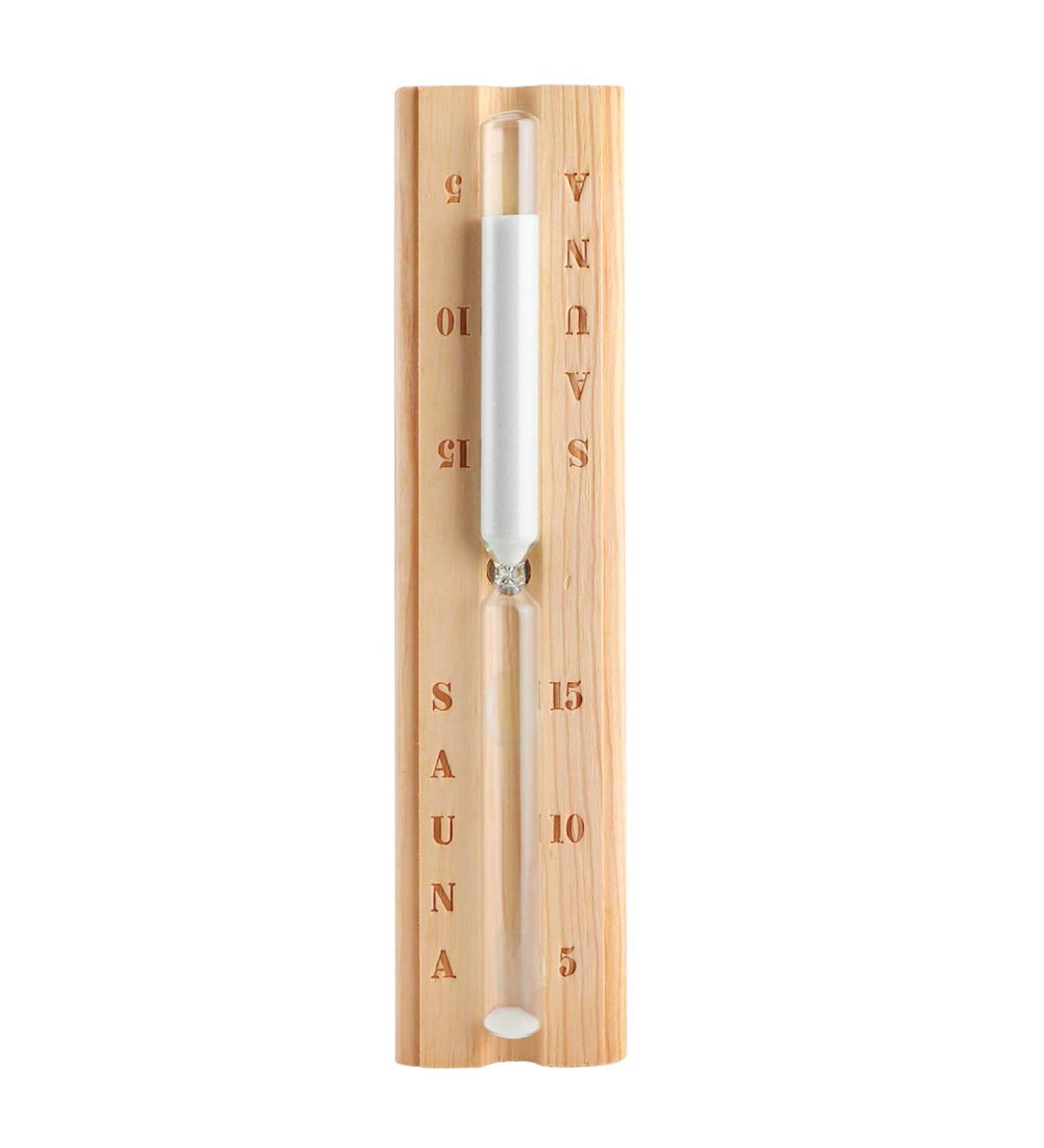 Sauna Hourglass - 15 Minute Sand Timer for Sauna Rooms & Offices | Wooden Timer with 5 & 10 Minute Scale - Buy Online on GoSupps.com