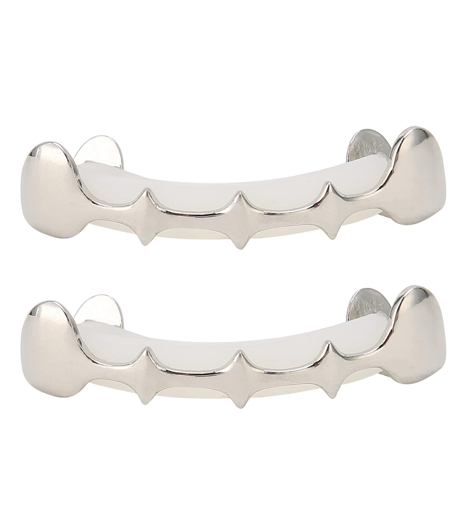 Irregular Hip Hop Dentures Set | Halloween Tooth Decoration Accessories (Silver) - International Shipping Available - Buy Online on GoSupps.com