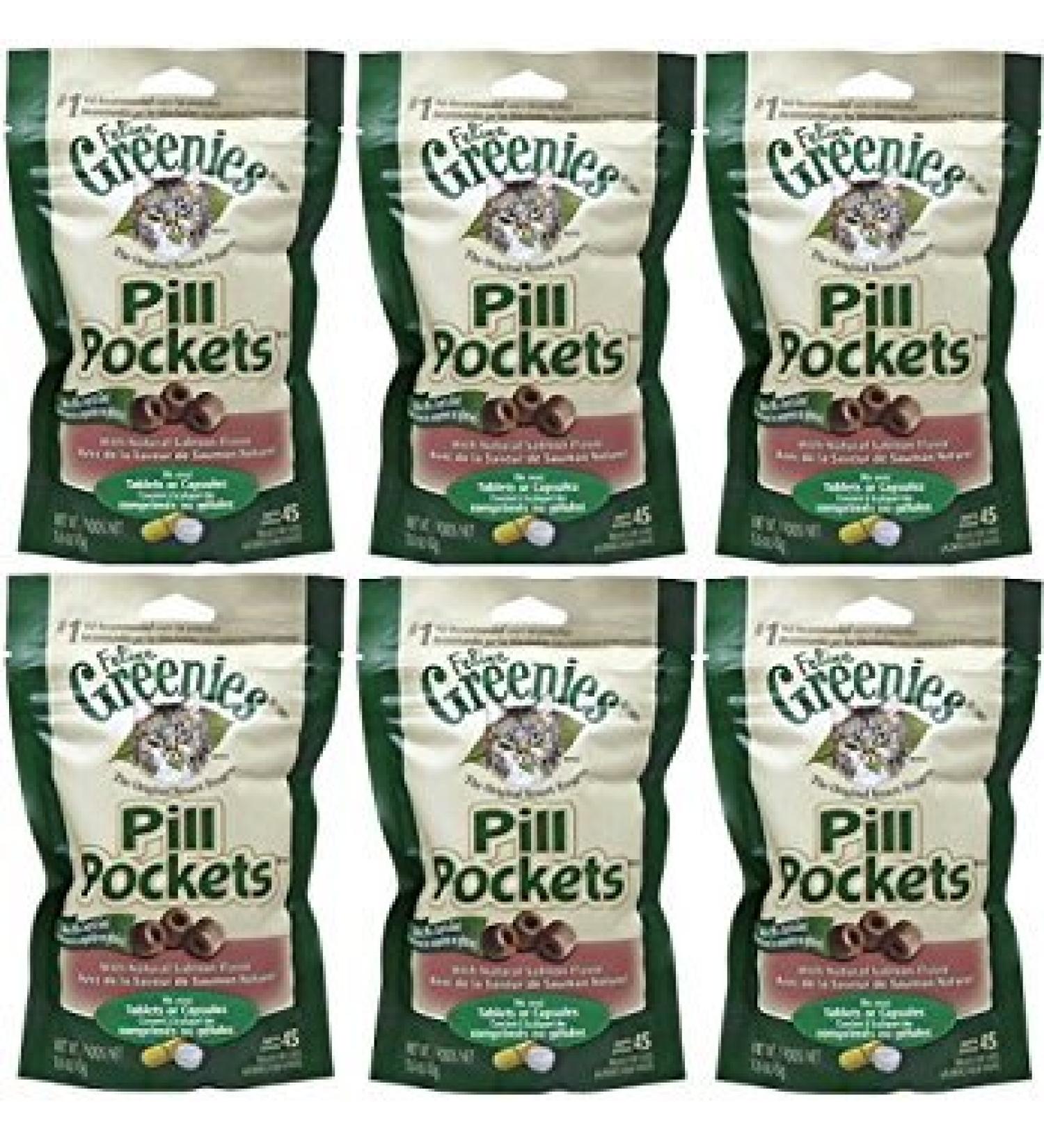 Greenies Salmon Cat Pill Pockets 9.6 oz (6x1.6 oz Bags)