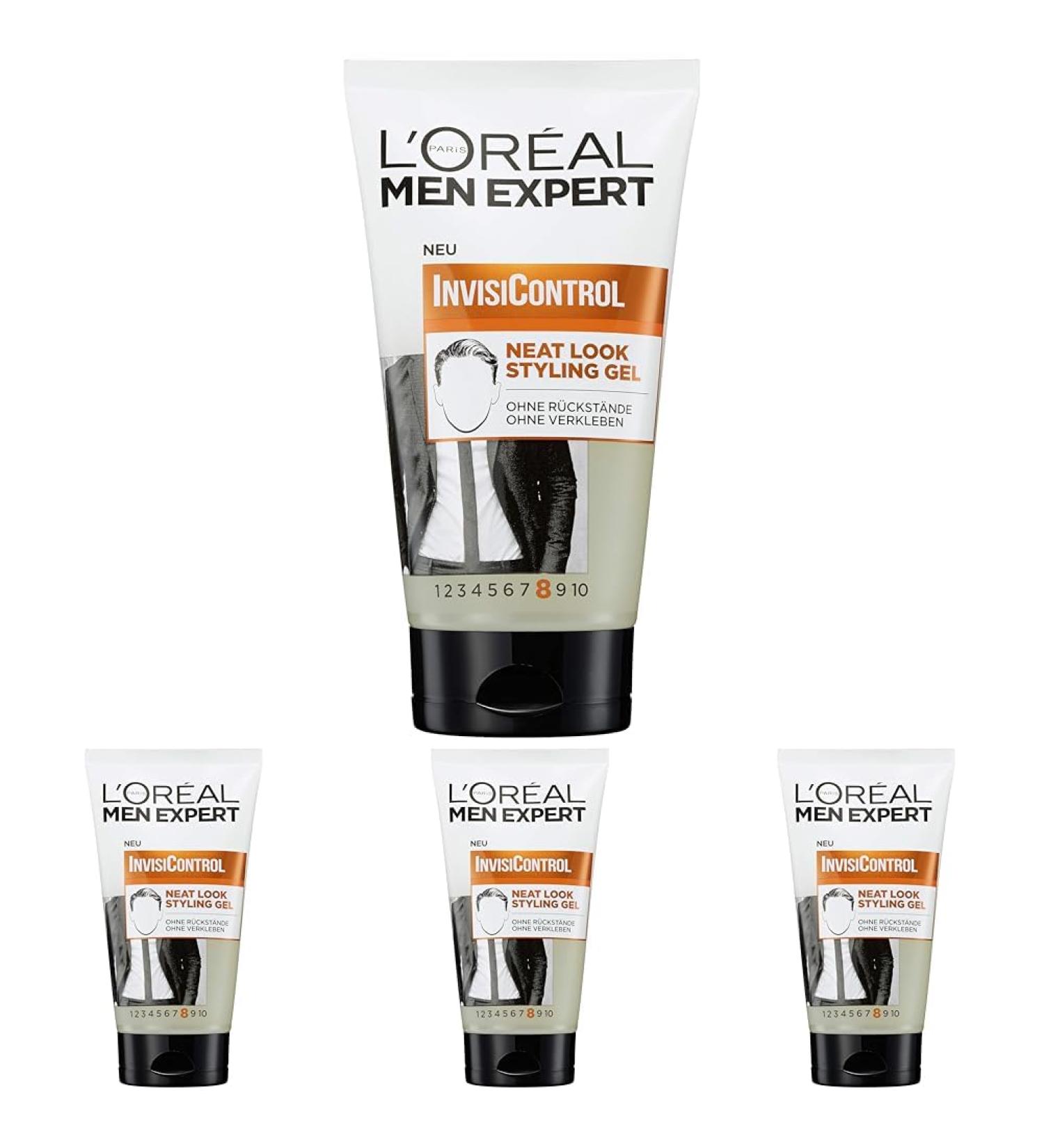 L'Or al Men Expert Styling Gel for Men | Neat Look & Natural Hair Control (4 Pack 150ml) - International Shipping Available - Buy Online on GoSupps.com