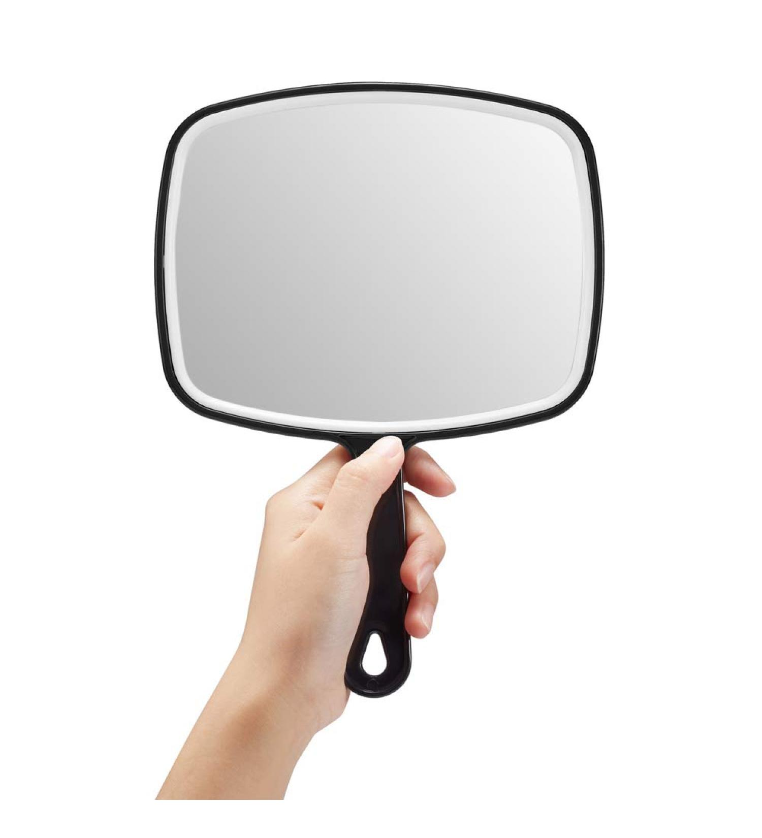 OMIRO Black Handheld Square Hand Mirror with Handle - Perfect for Makeup and Grooming (Pack of 1) - Buy Online on GoSupps.com