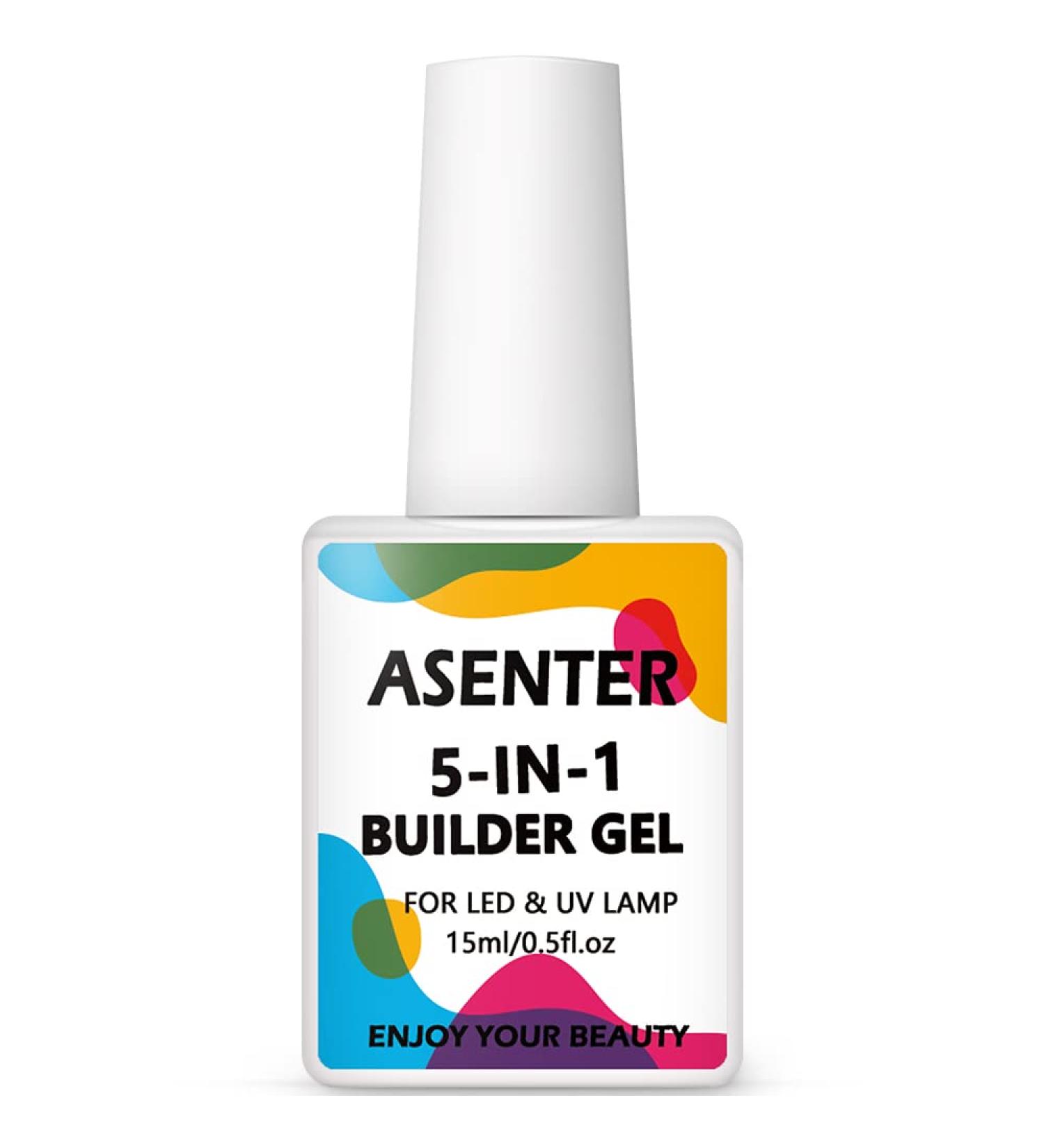 ASENTER 5 in 1 Clear Builder Gels 15ML Nails Extension Gel Base Gel Nail Strengthener Hard Gel UV/LED Vernis Gel Nail Polish Gel for Broken Nails Repair Nail Art Decoration Decals & Jewels - Buy Online on GoSupps.com