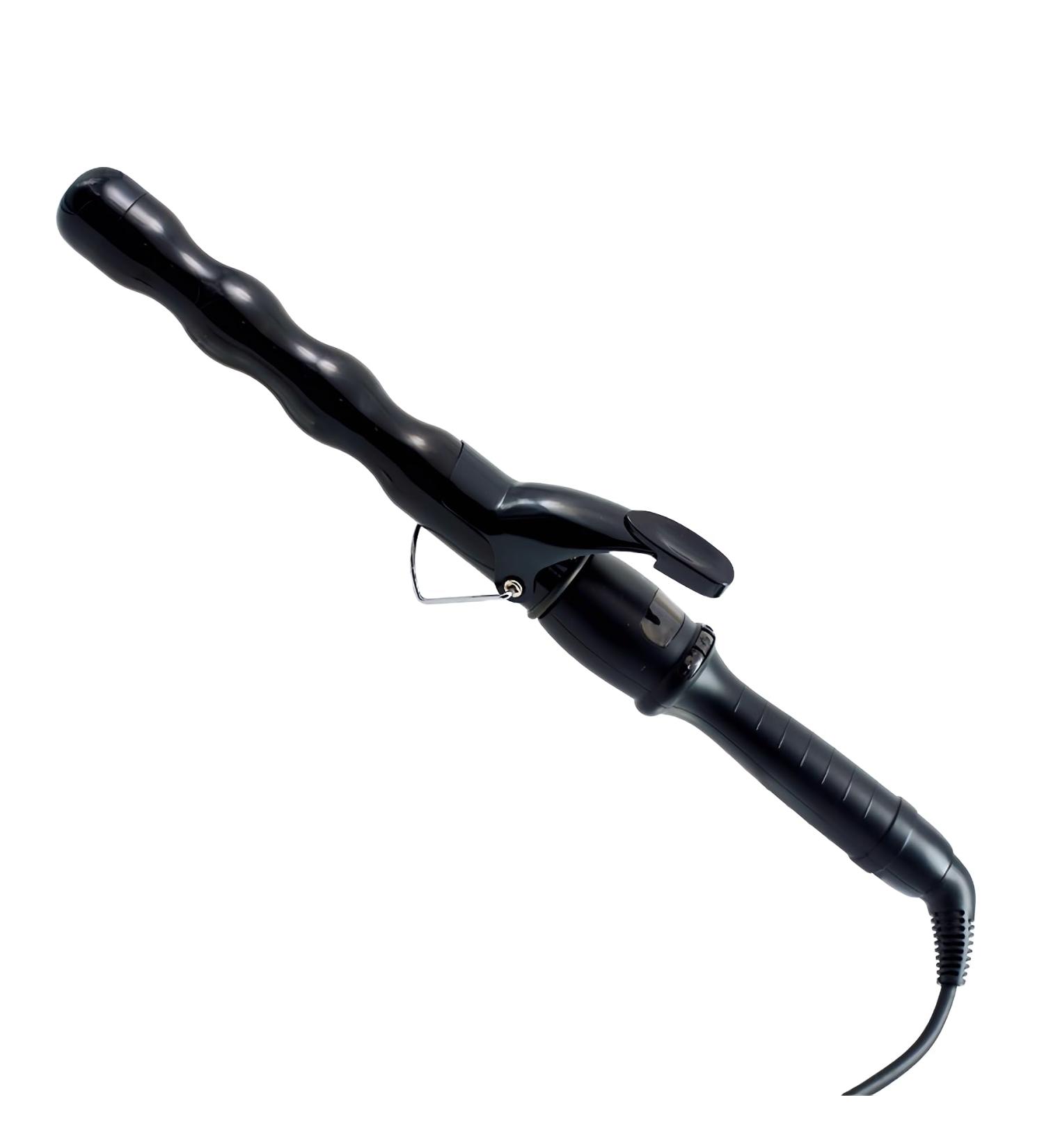 Bubble Curling Wand 1.25 inch - 32mm Beach Wave Curler with LCD Display | Ceramic Crimping Iron for Long Hair - Black - Buy Online on GoSupps.com