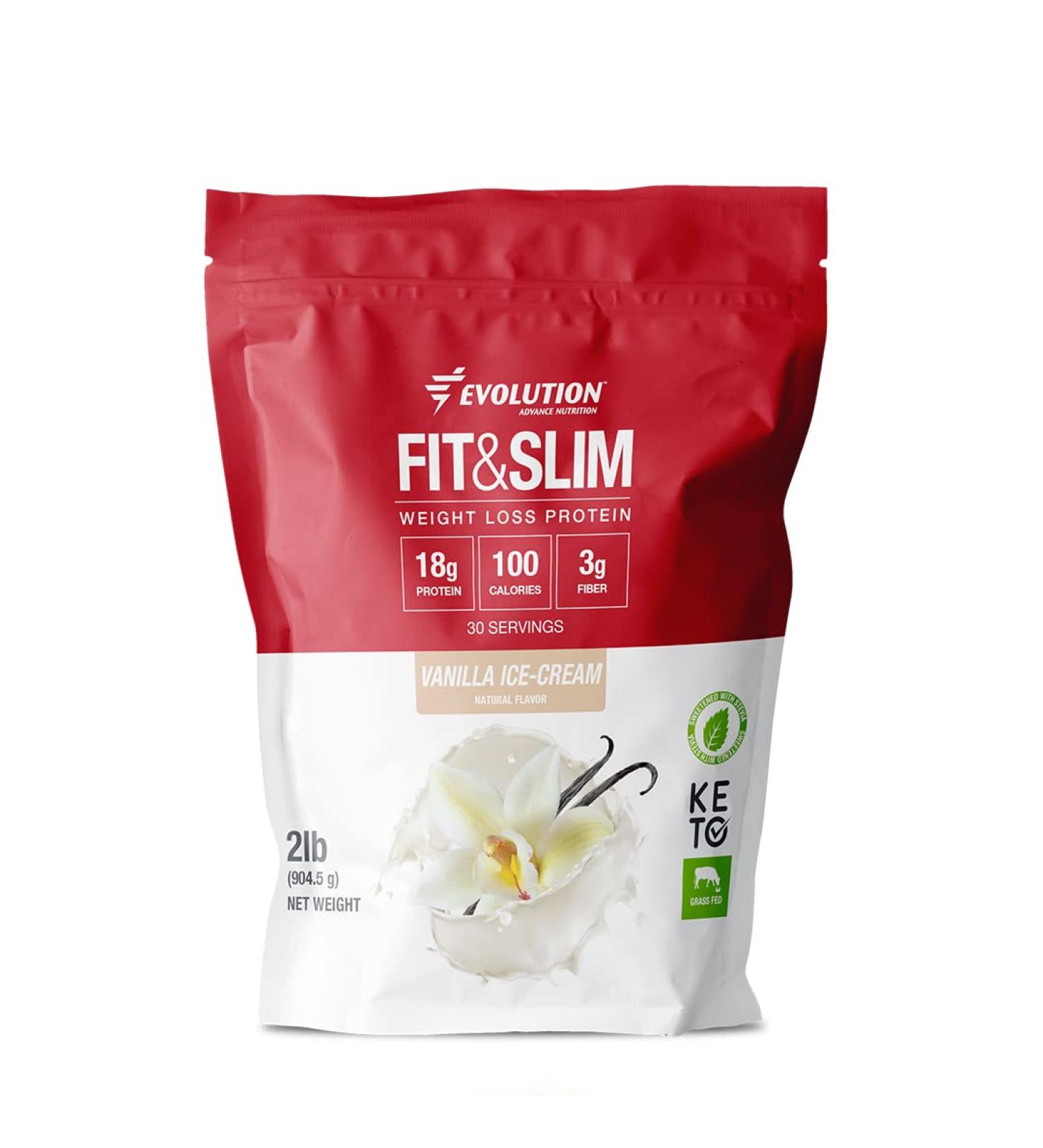 Evolution Advance Nutrition Fit & Slim Grass Fed Whey Protein with Glucomannan Inulin Fiber | High Protein & Fiber | Pure & Keto Approved | Non GMO | 2 Pounds (Vanilla) - Buy Online on GoSupps.com