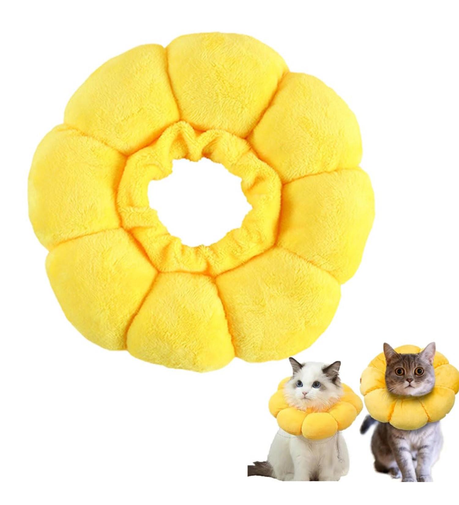 Soft Adjustable Cat Collar with Flower Design - Protective Neck Crate for Cats & Small Dogs After Surgery | Leak Protection & Comfort - Buy Online on GoSupps.com