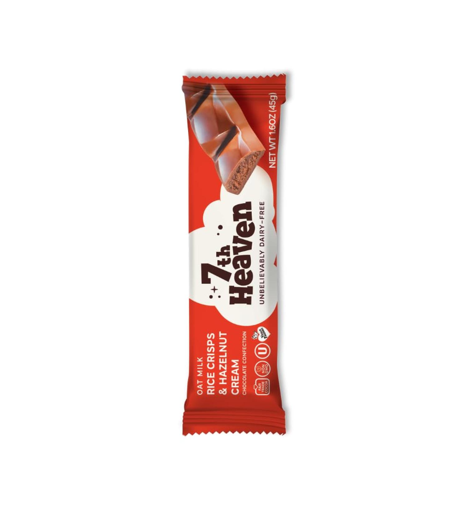 Broadway candy 7th Heaven Pack of 20 Oat Milk Chocolate Rice and Hazelnut Crisps 20 x 45g